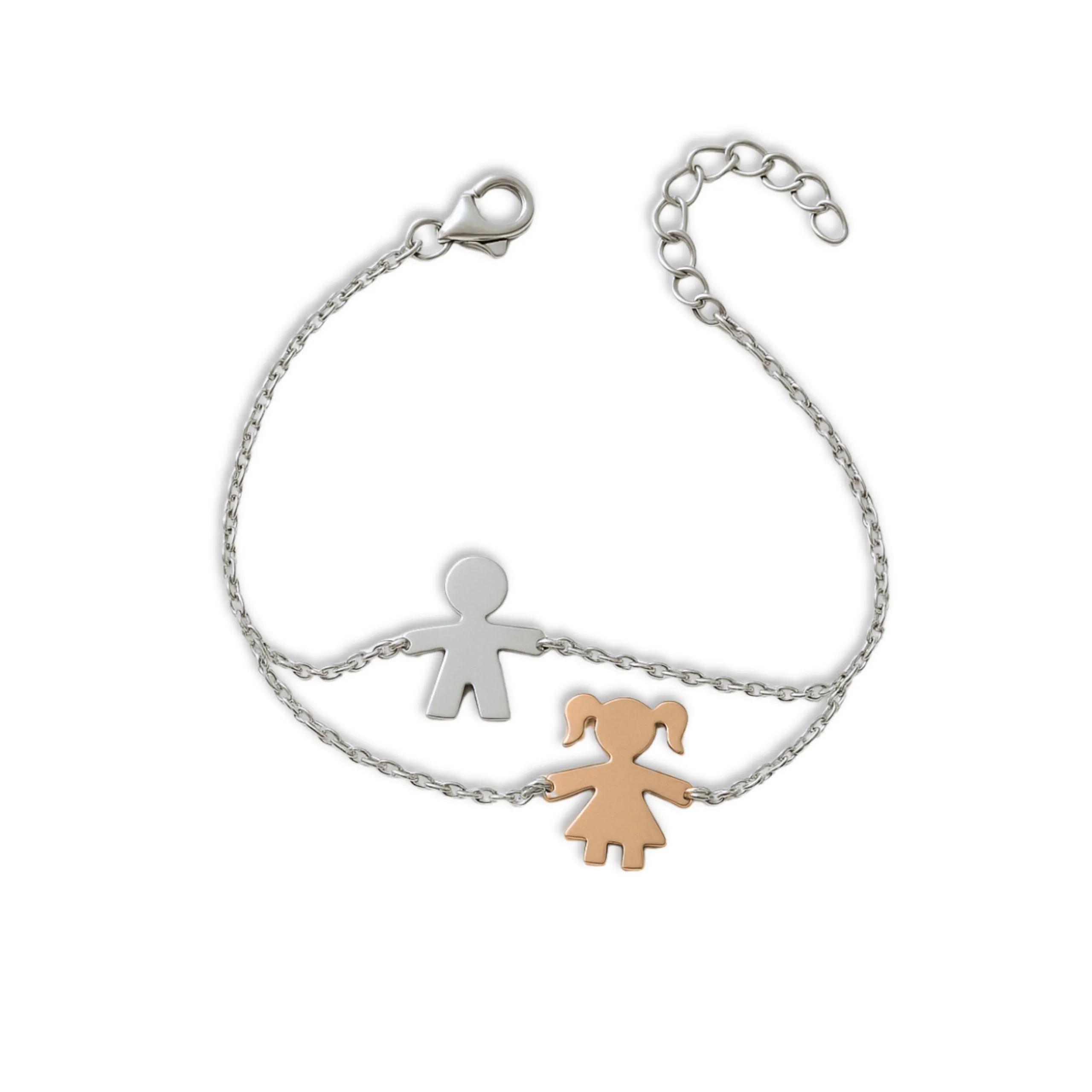 Bracciale doppia catena con bimbi