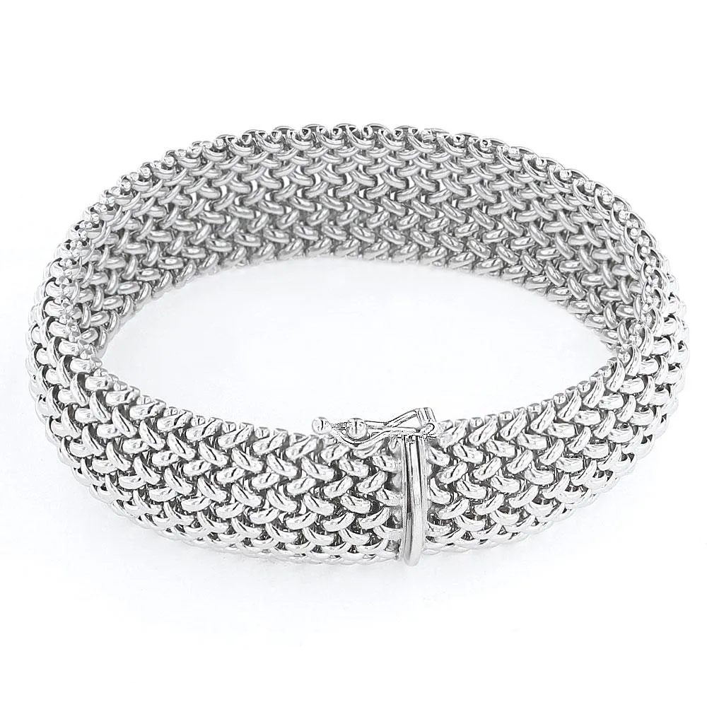 Bracciale a maglie intrecciate donna argento 925