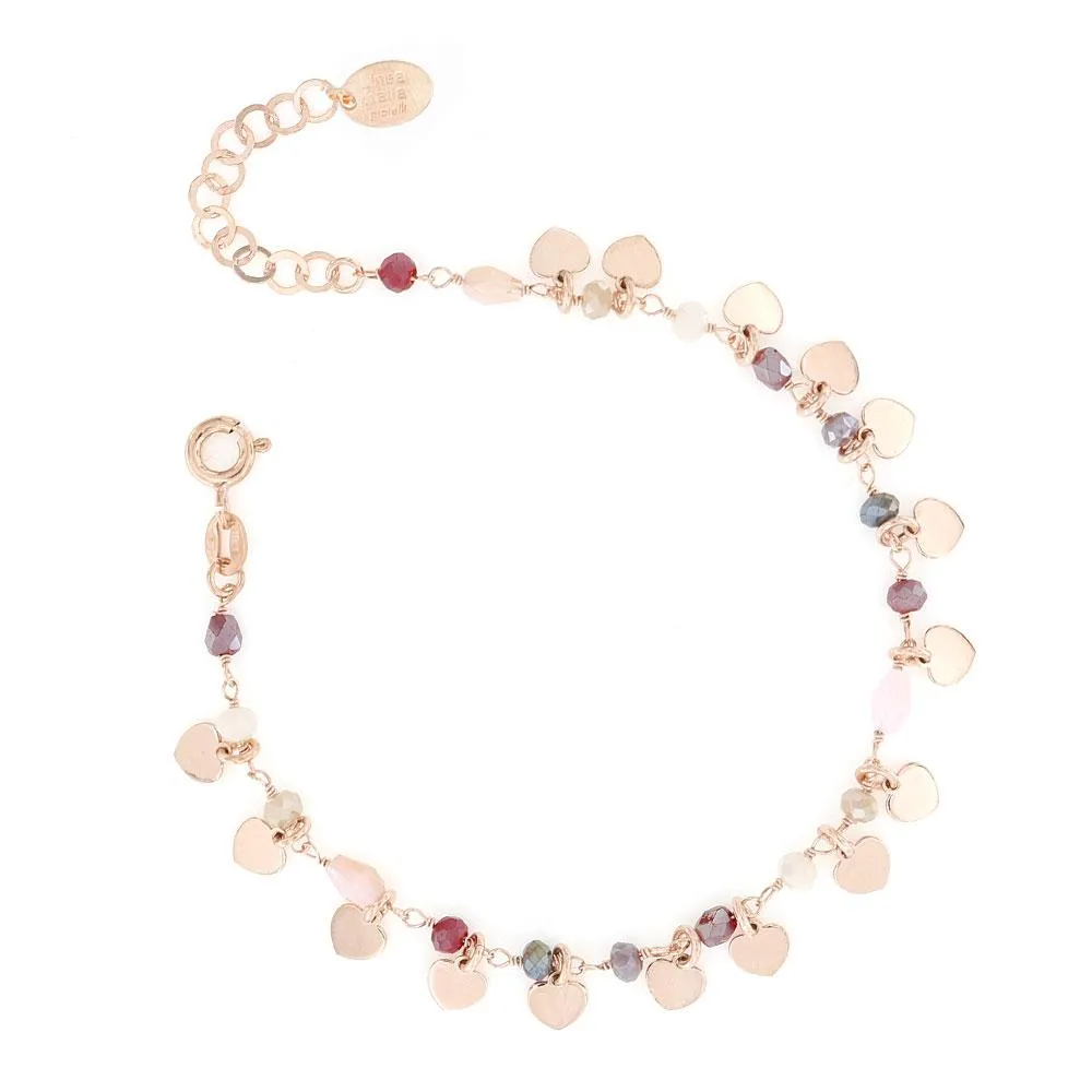 Bracciale cuori e pietre colorate