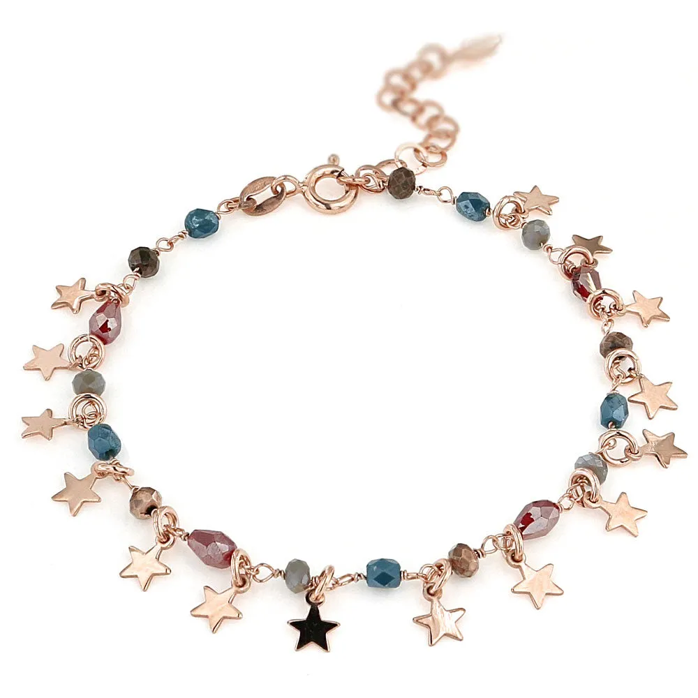 Bracciale con Ciondoli a Stella in Argento 925