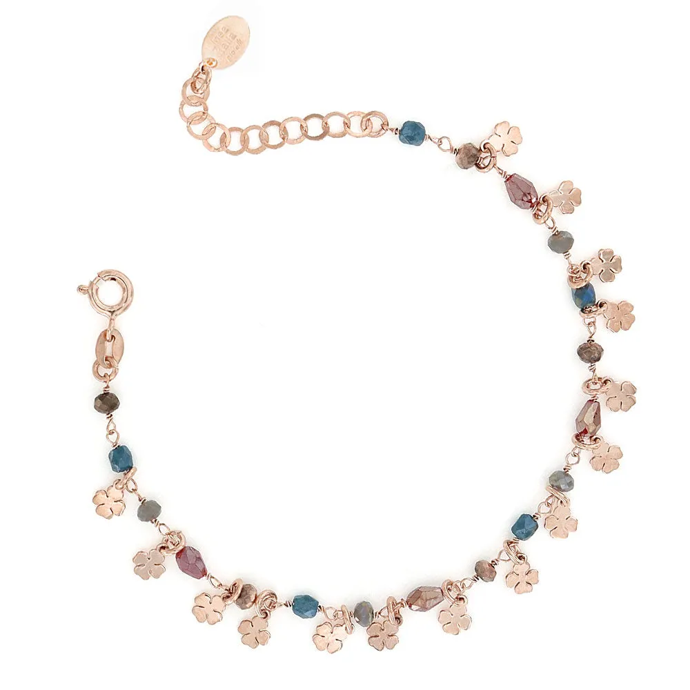 Bracciale Gipsy in Argento 925 con Quadrifogli