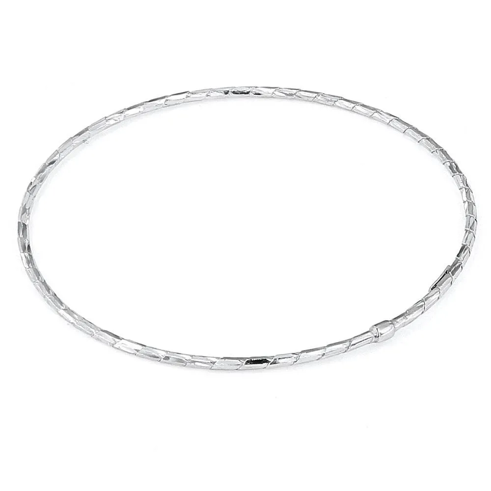 Bracciale donna rigido in Argento rodiato
