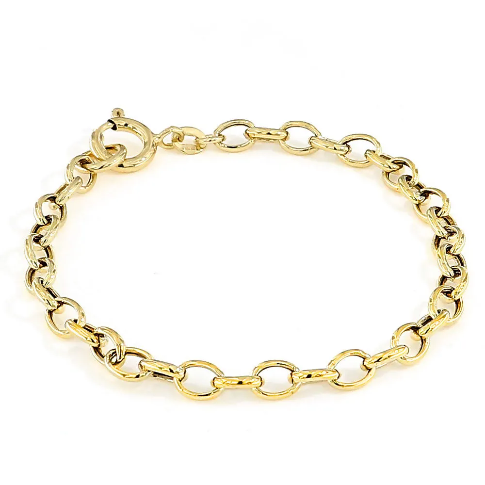 Bracciale Catena Piccola in Argento Placcato Oro Giallo Unisex