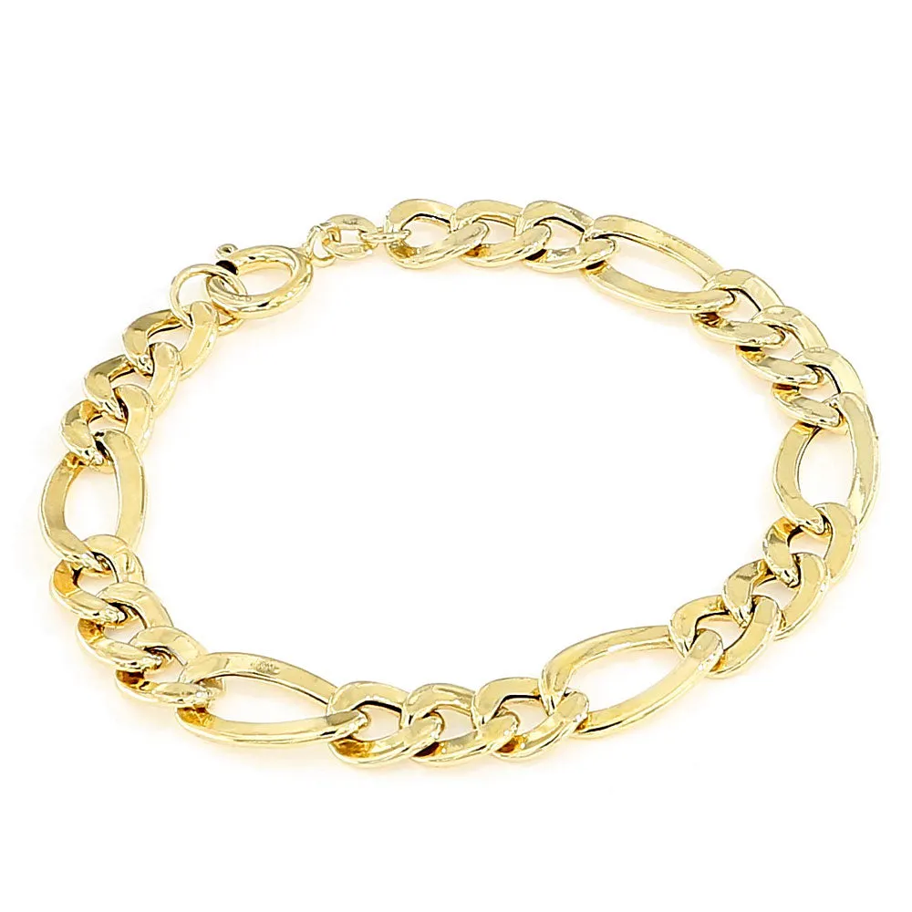 Bracciale Catena Piatta Argento Placcato Oro Unisex