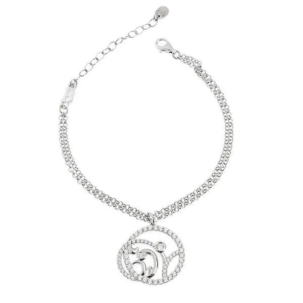 Bracciale multifilo con pendente traforato