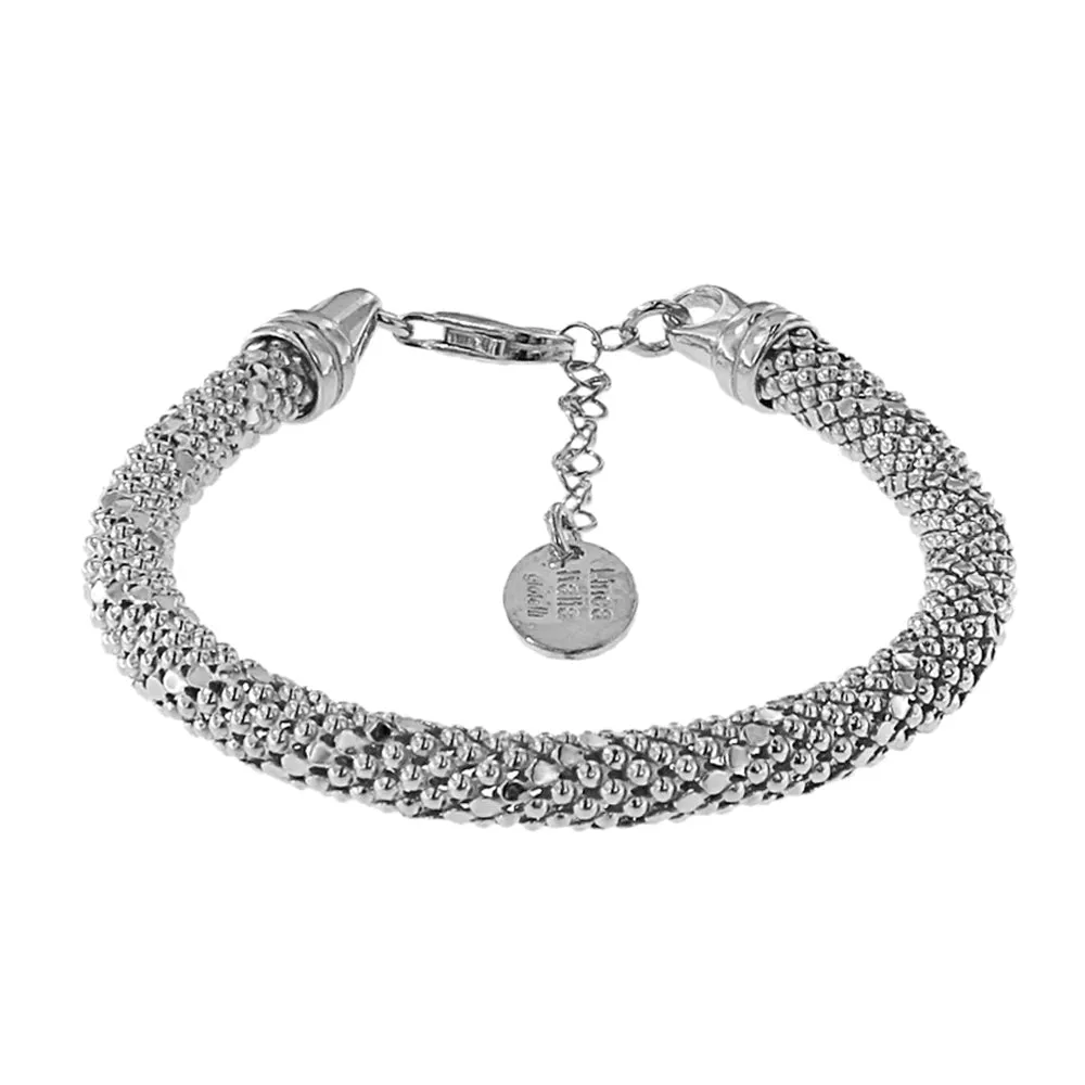Bracciale Tubolare in Maglia Popcorn in Argento 925