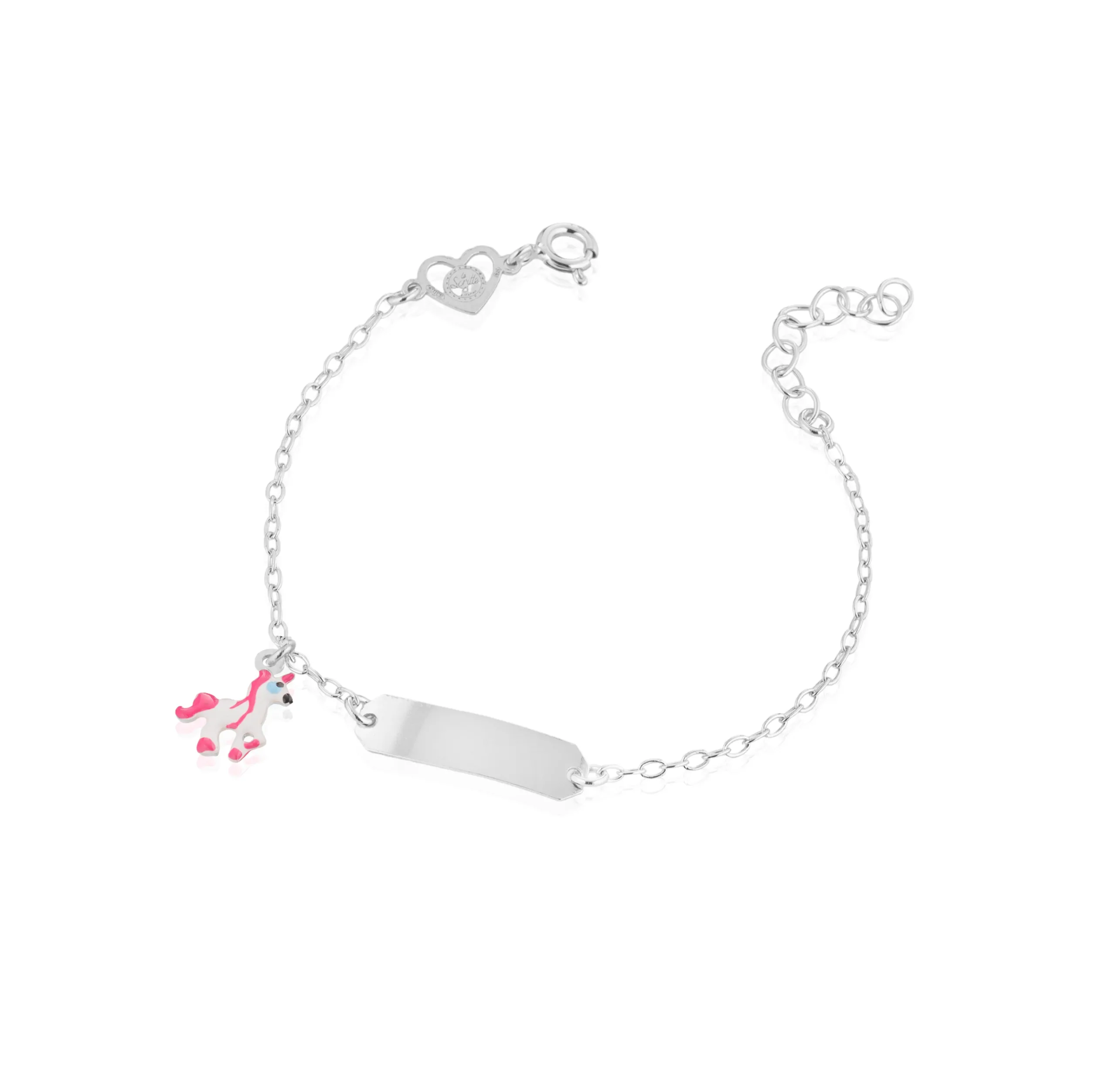 Bracciale baby targa con unicorno