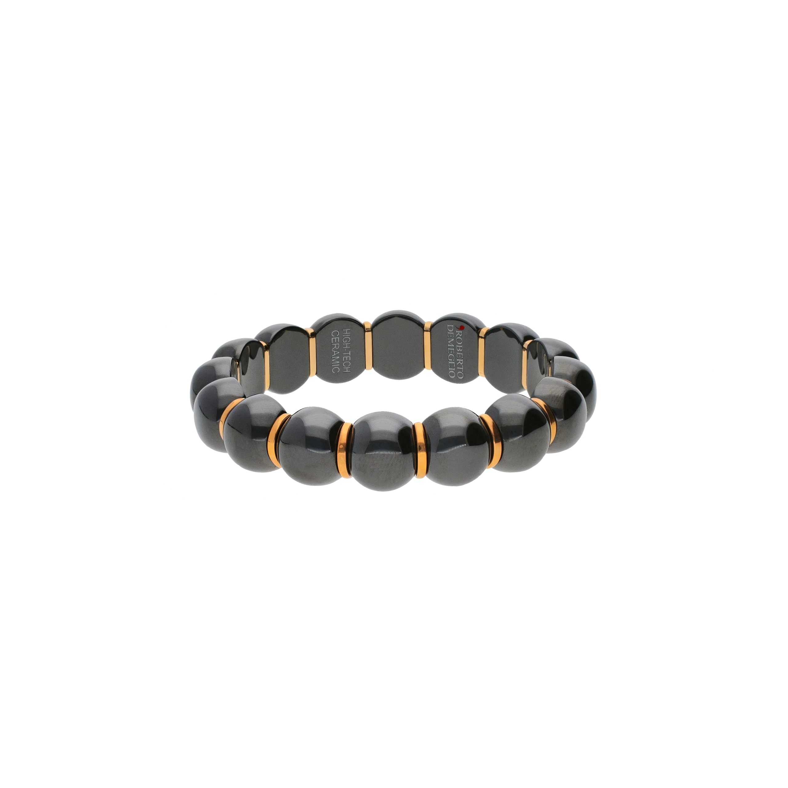 BRACCIALE AURA DAMA PICCOLO IN CERAMICA NERA LUCIDA E BARRETTE IN CERAMICA ROSA - AU9D4PRBN