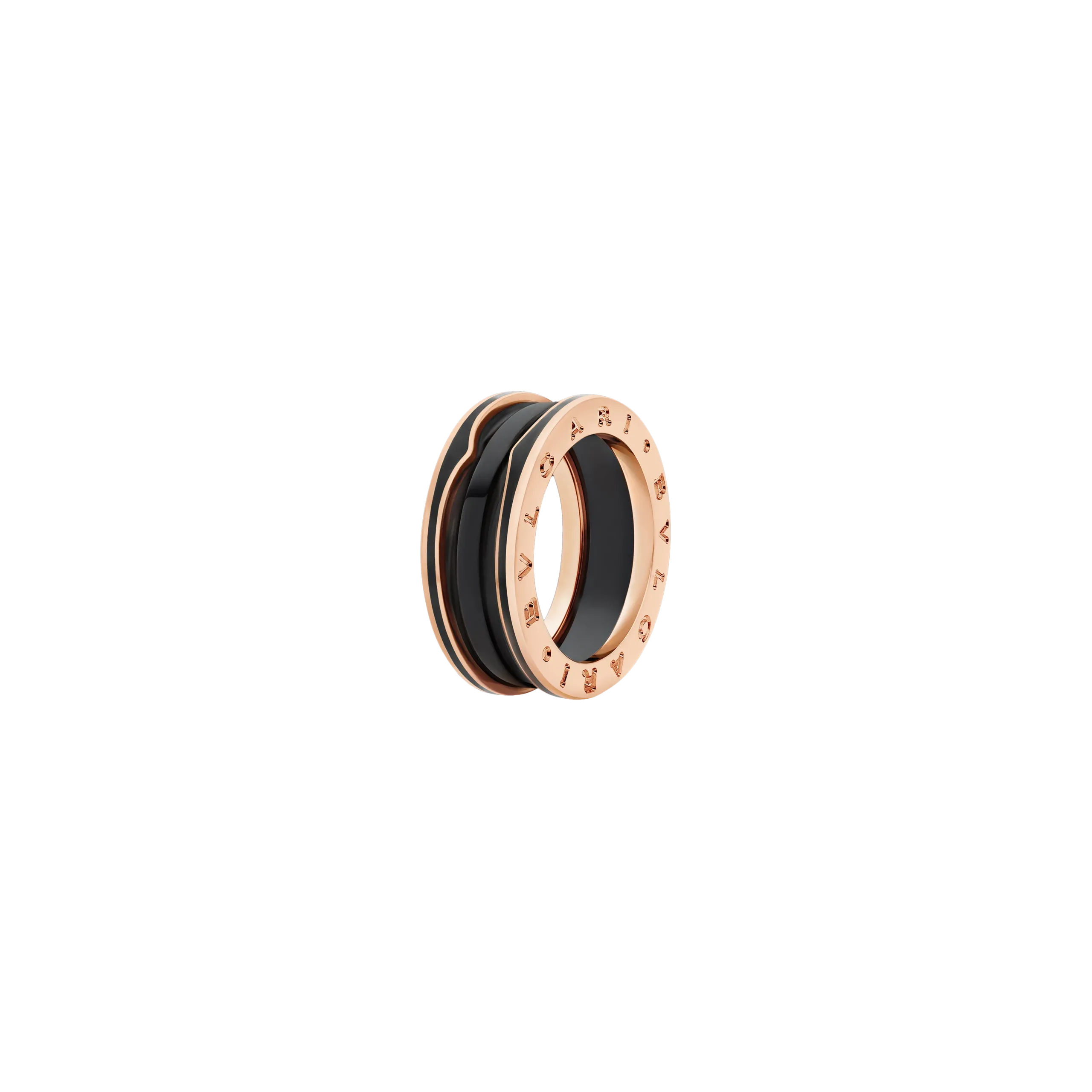 ANELLO B.ZERO1 IN ORO ROSA E CERAMICA NERA - AN858853 - AN858853