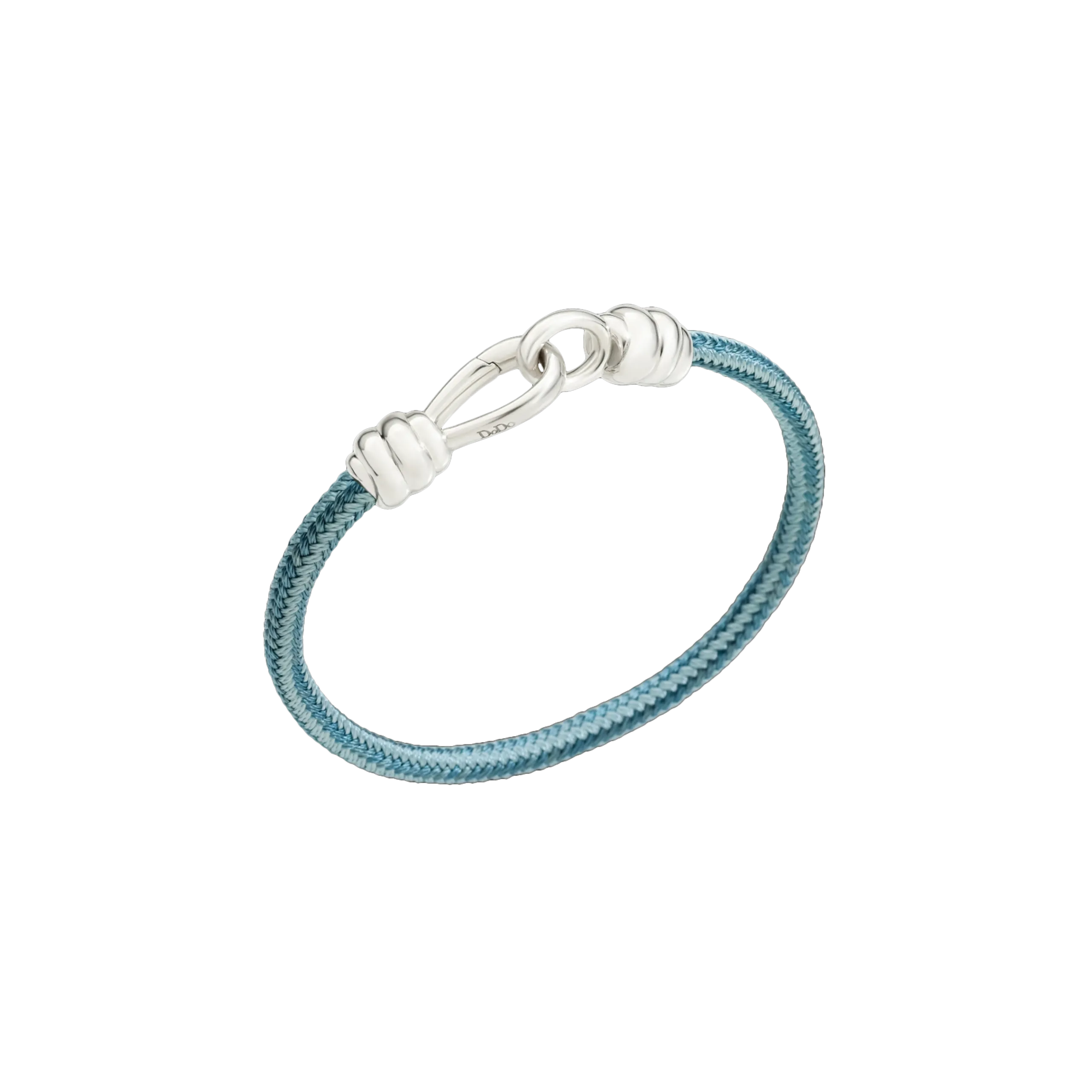 DODO NODO - BRACCIALE NODO CON CHIUSURA IN ARGENTO 925 E CORDONE BLU E AZZURRO - DBC2001KNOT0CAZAG - DBC2001KNOT0CAZAG