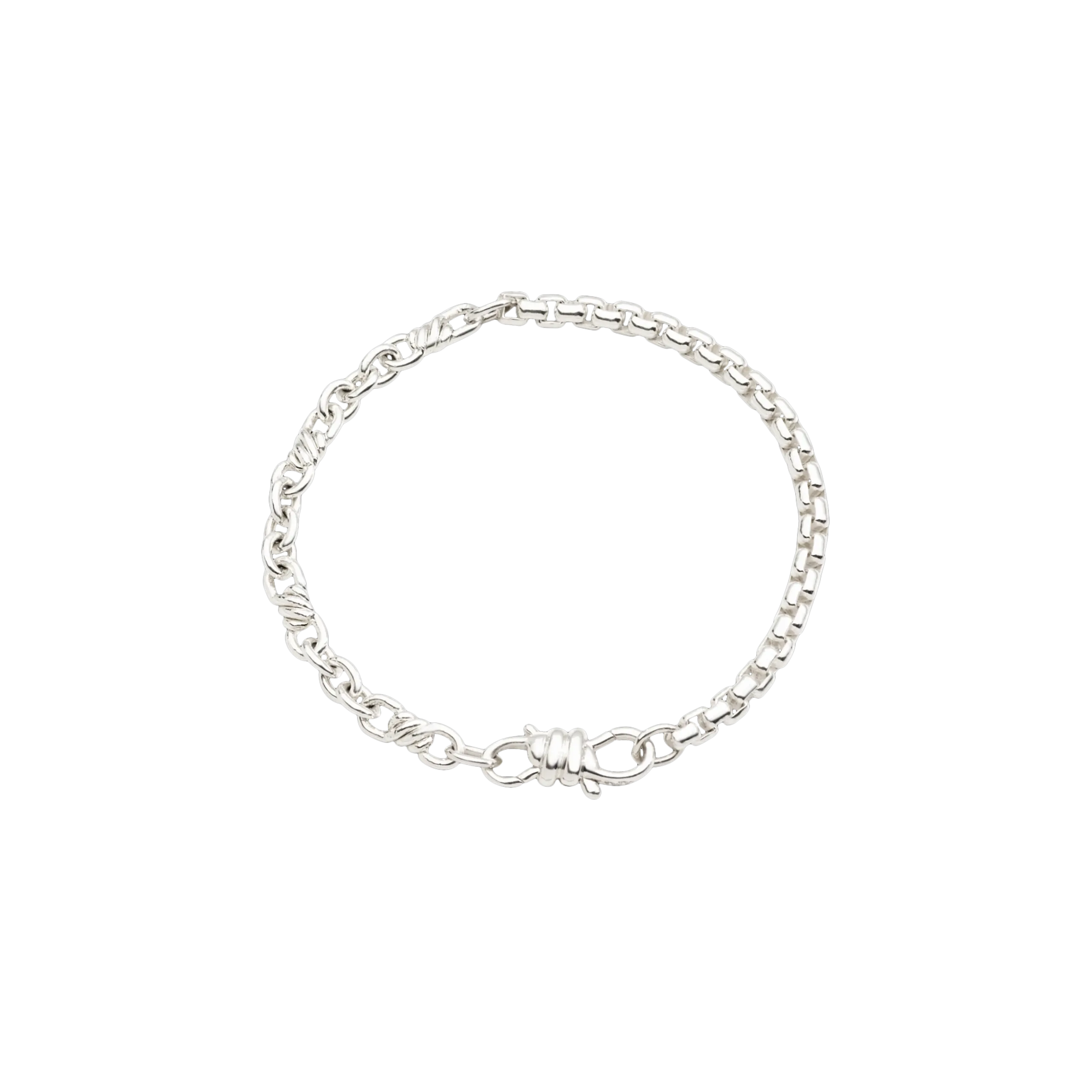 DODO NODO - BRACCIALE NODO CON CATENA COMBINATA E CHIUSURA CON MOSCHETTONE NODO IN ARGENTO - DBC2000KNOT0000AG - DBC2000KNOT0000AG