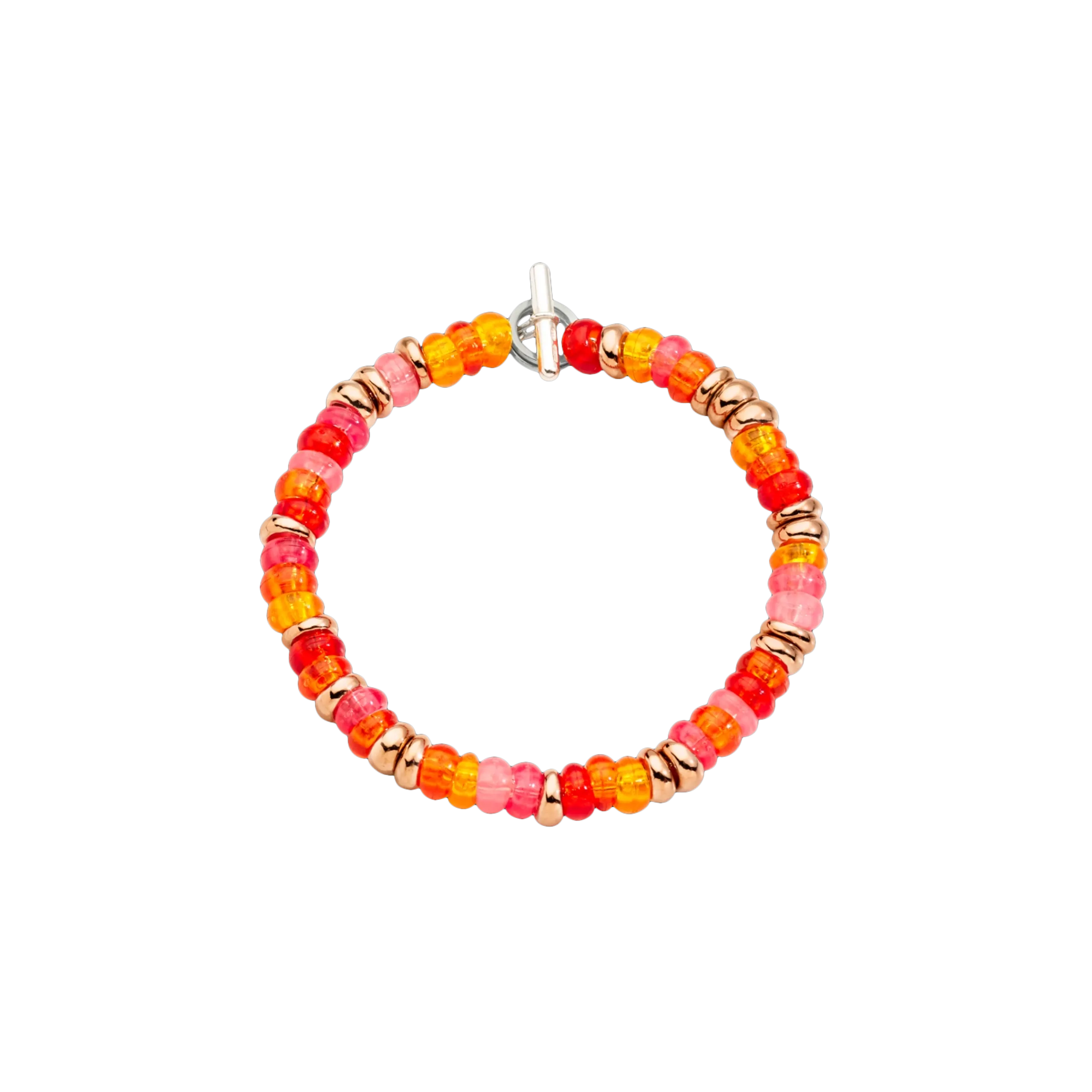 DODO RONDELLE - BRACCIALE RONDELLE IN ARGENTO DORATO ORO ROSA, ARGENTO E PLASTICA SUNSET RICICLATA - DBC2004RONDERORAG - DBC2004RONDERORAG