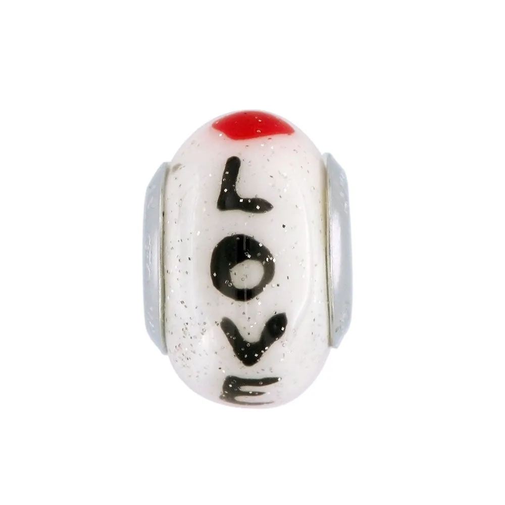 Charm in vetro di Murano "Love"