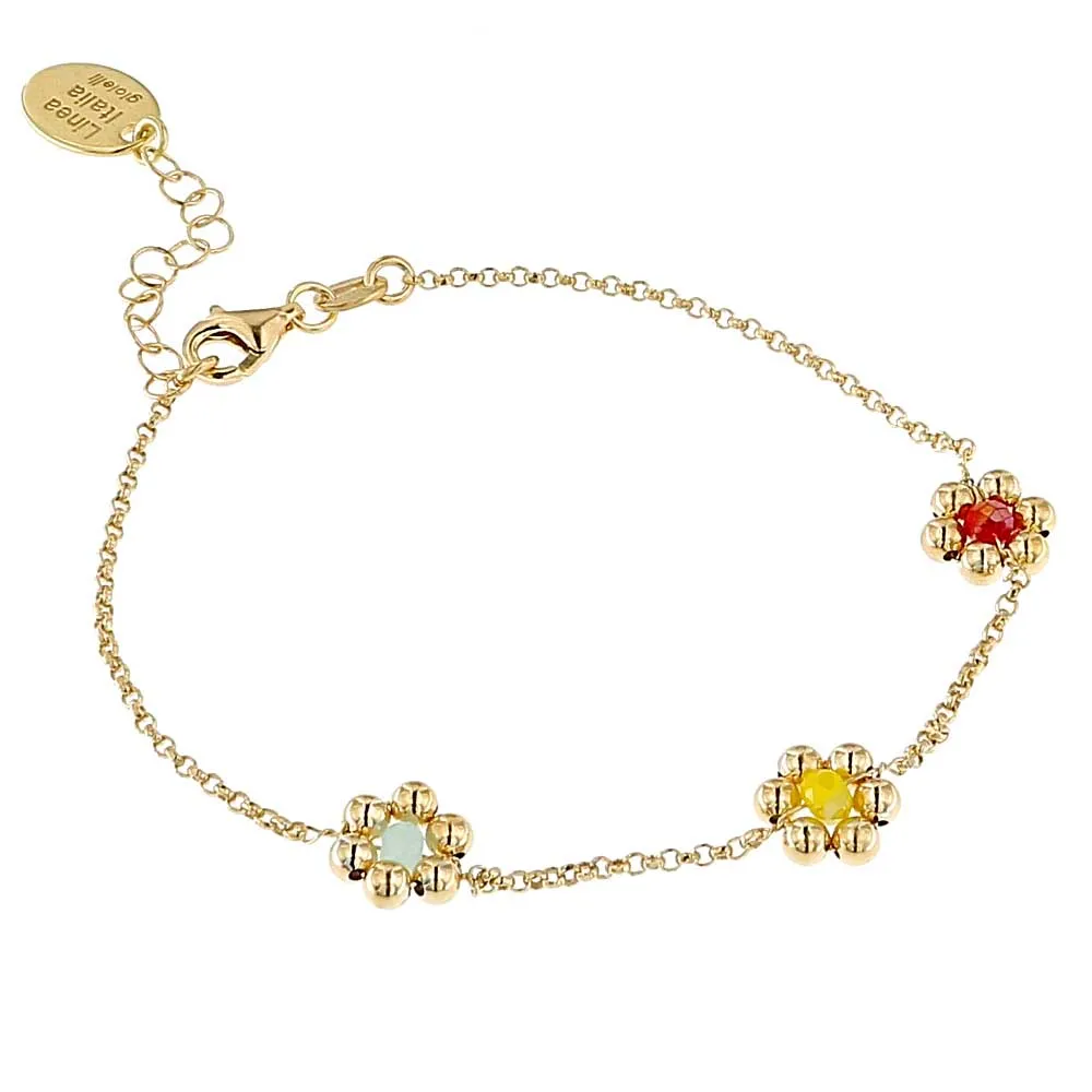 Bracciale Fiori Argento Dorato