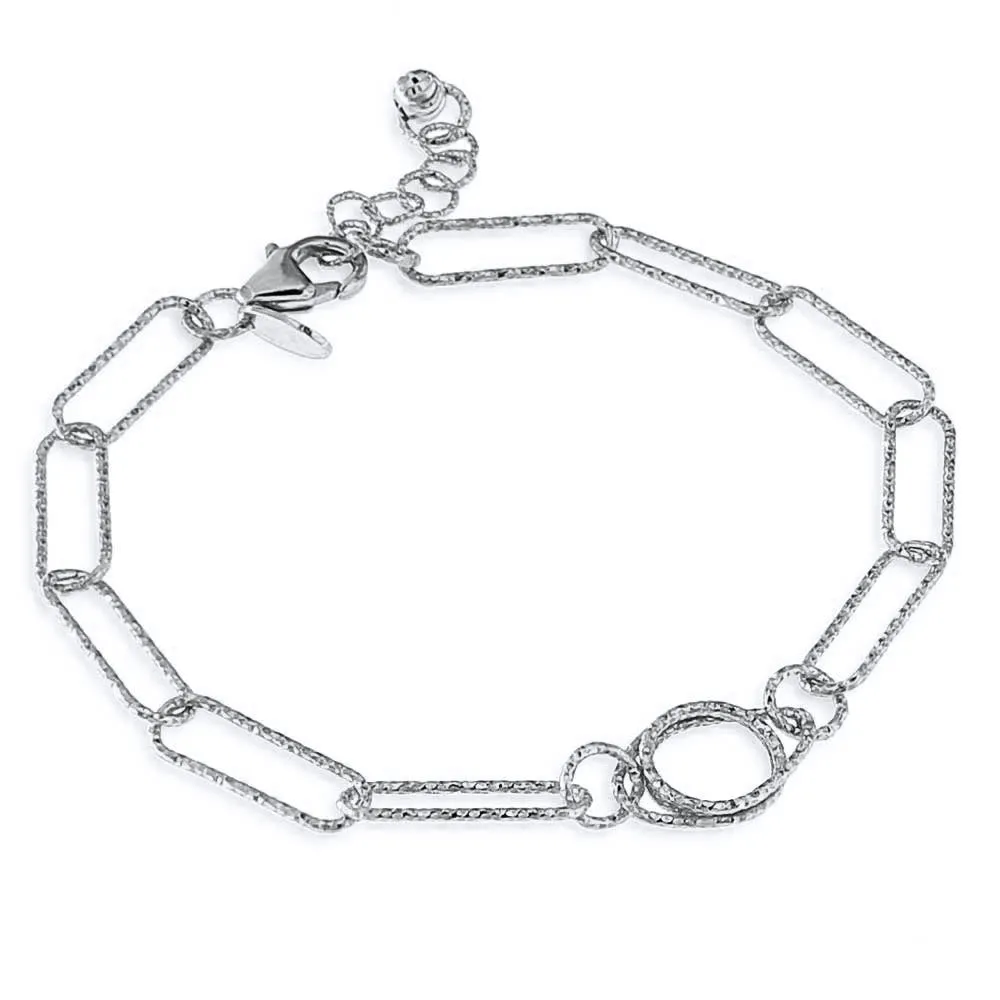 Bracciale Catena Paperclip Argento