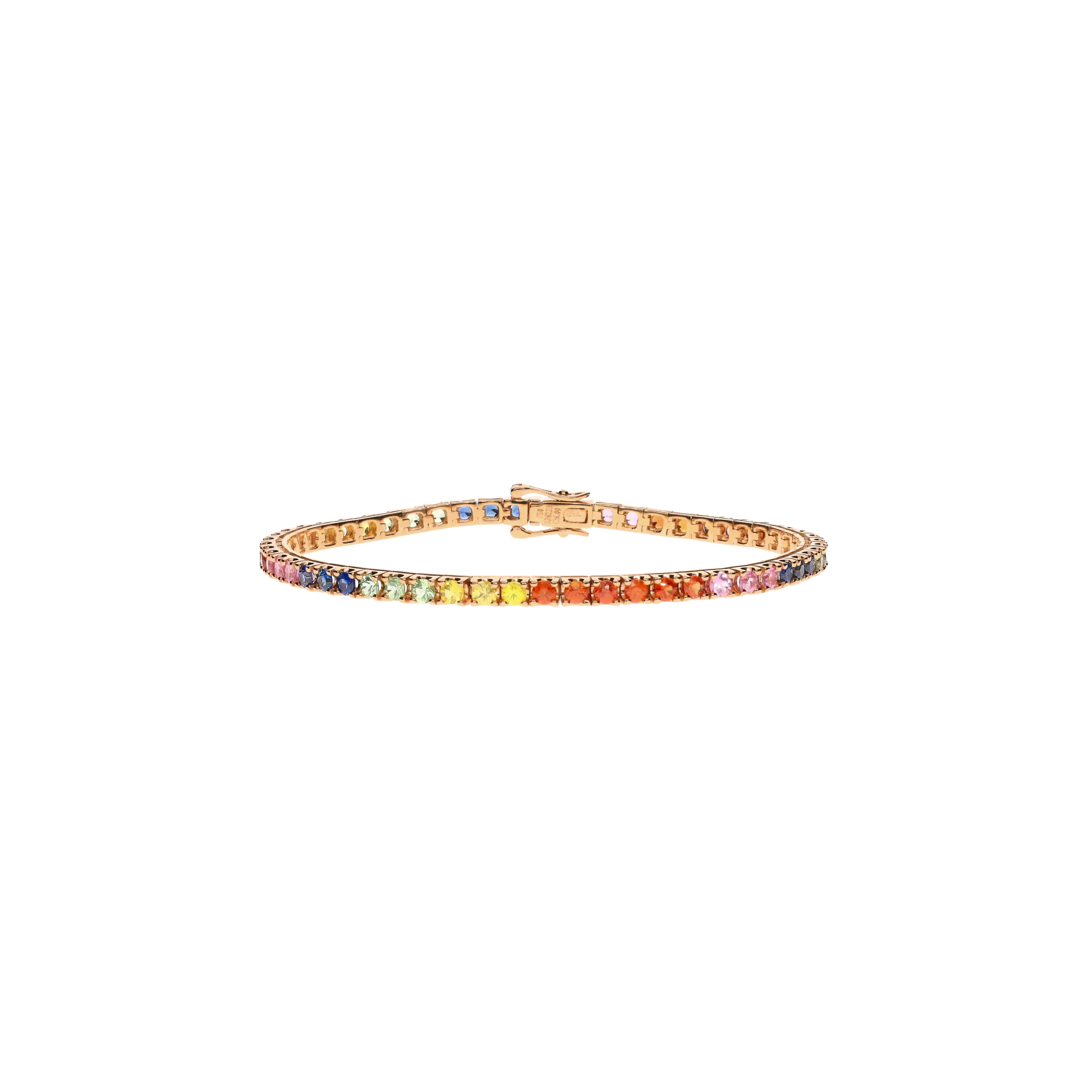 BRACCIALE TENNIS RAINBOW IN ORO ROSA CON ZAFFIRI MULTICOLOR - AB02314/MCS