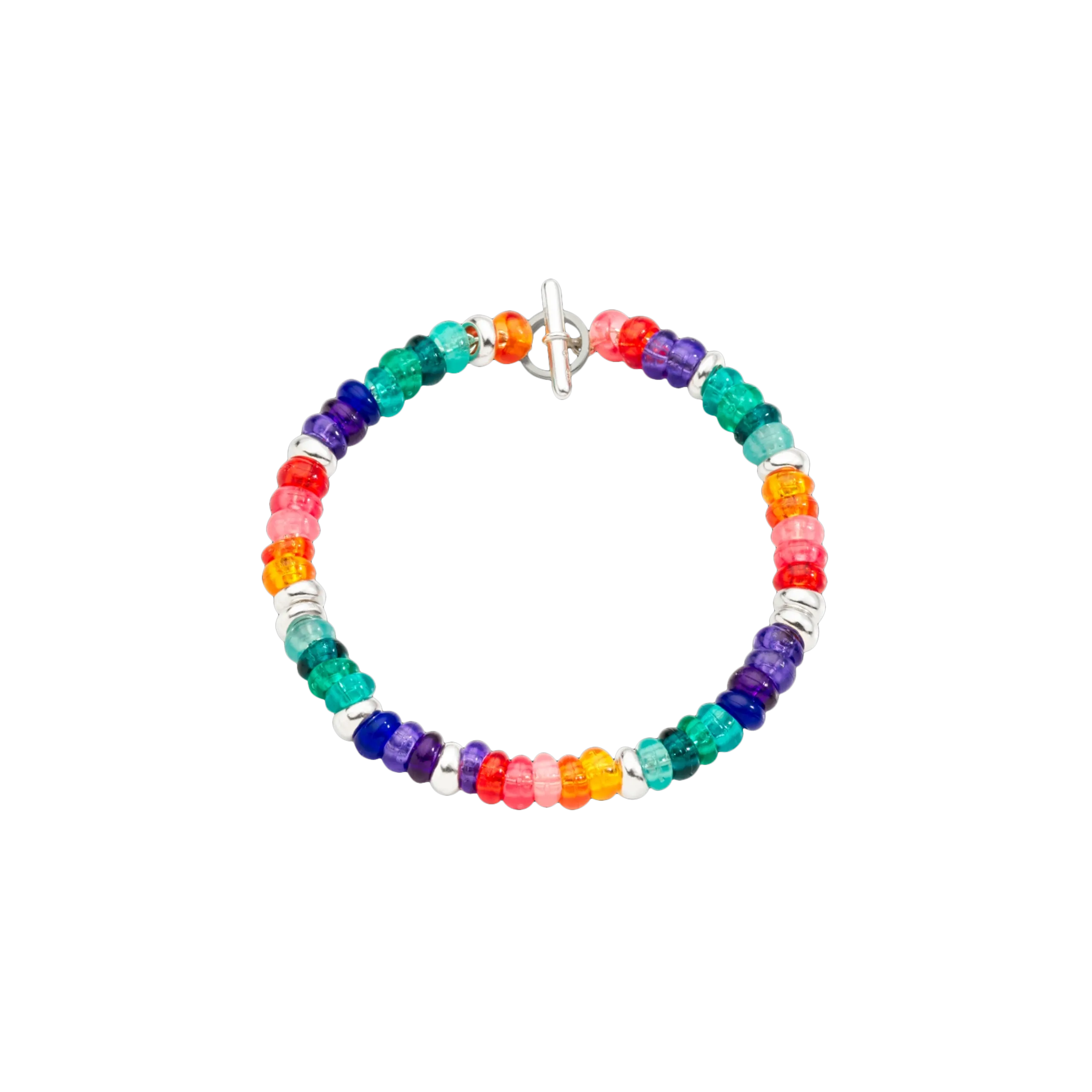 DODO RONDELLE - BRACCIALE RONDELLE IN ARGENTO E PLASTICA ARCOBALENO RICICLATA  LIMITED EDITION - DBC2004RONDERN0AG - DBC2004RONDERN0AG