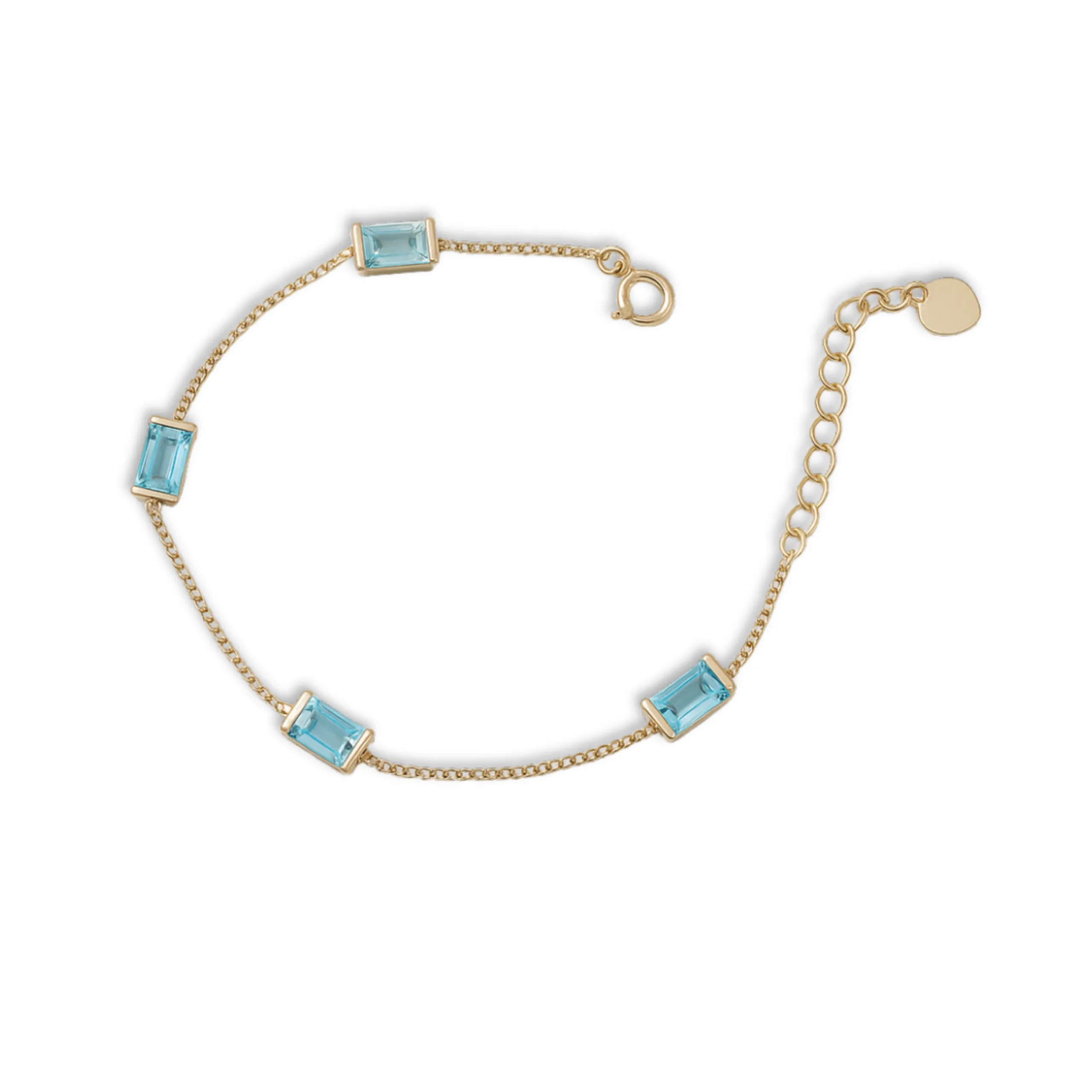 Bracciale con elementi baguette acquamarina