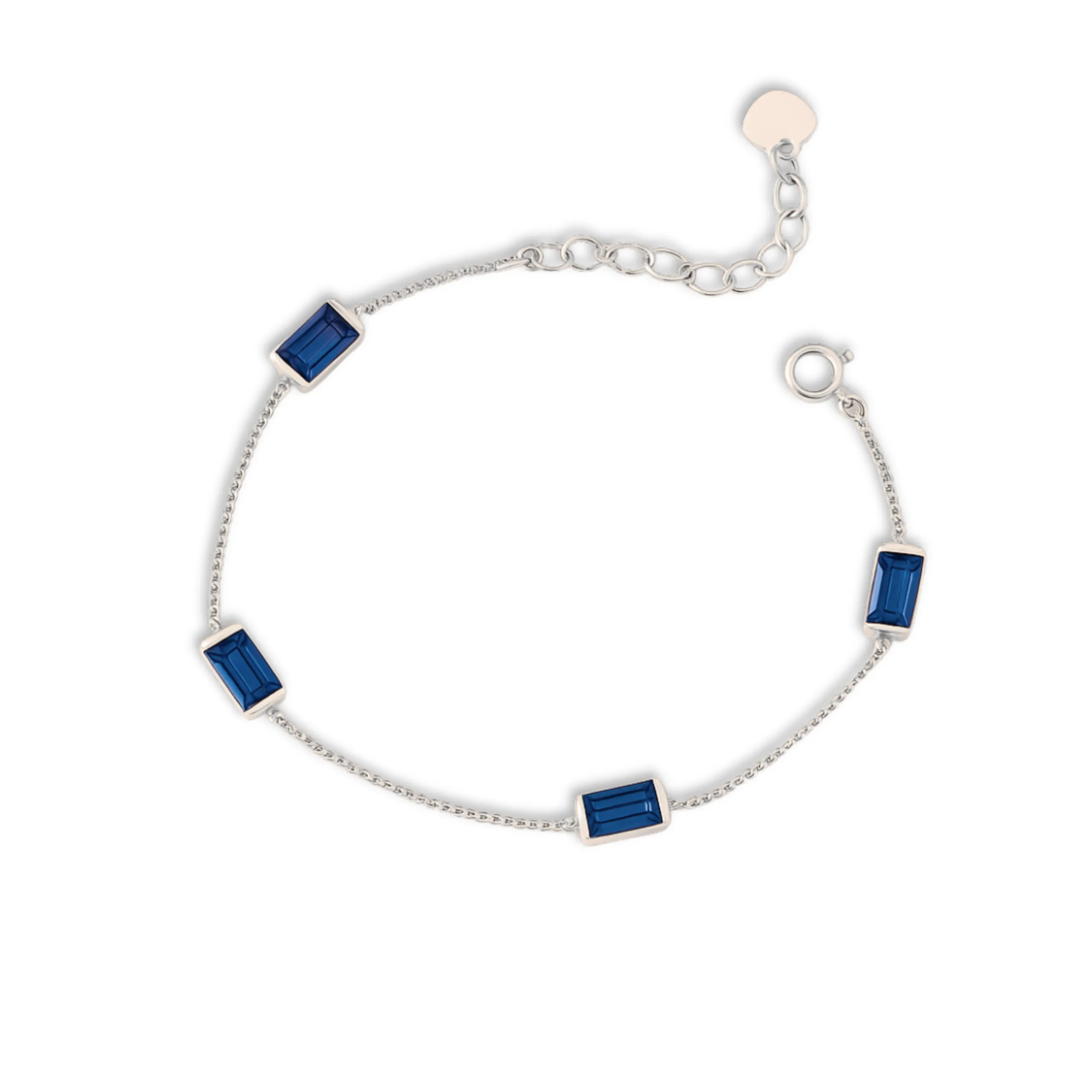 Bracciale con elementi baguette blu