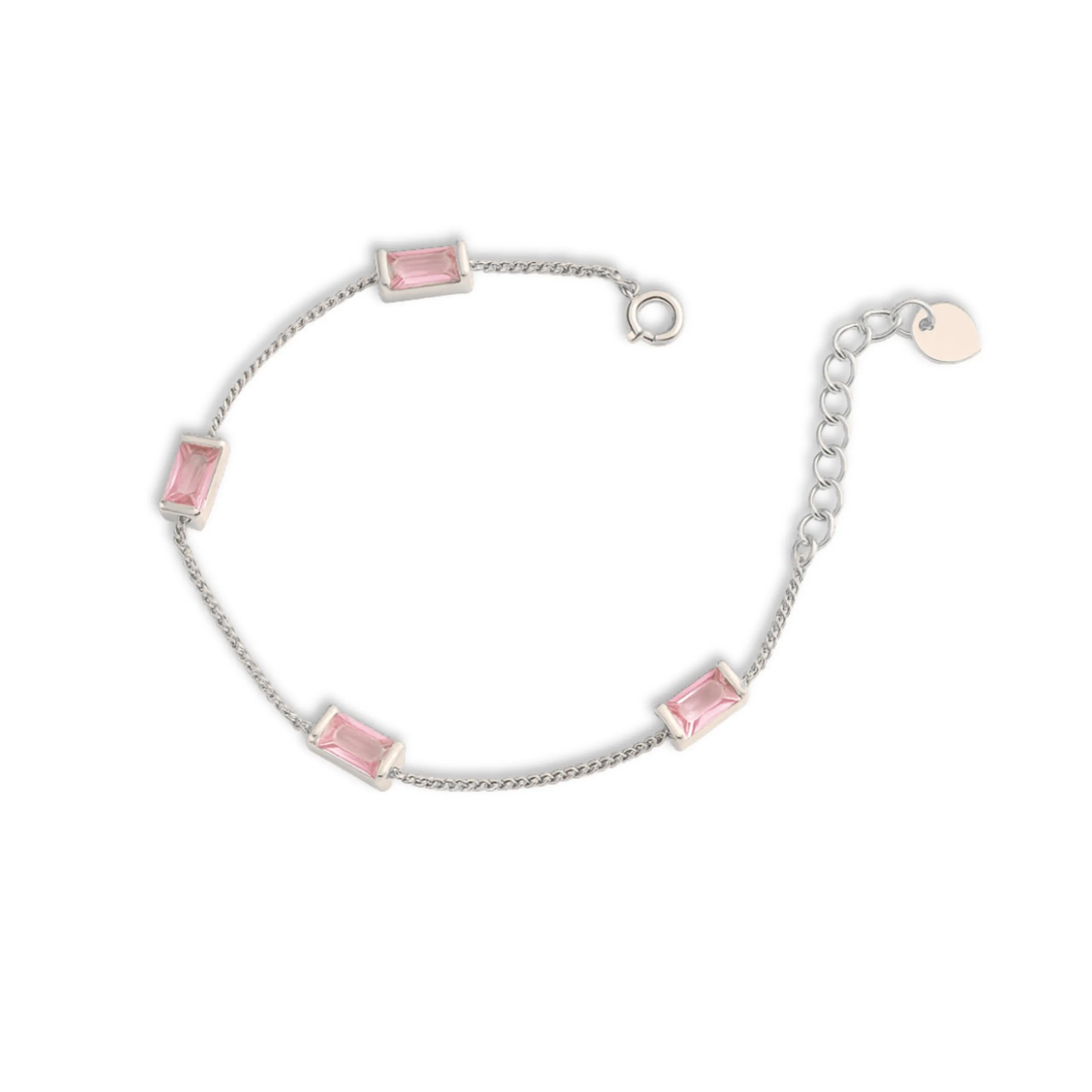 Bracciale con elementi baguette rosa