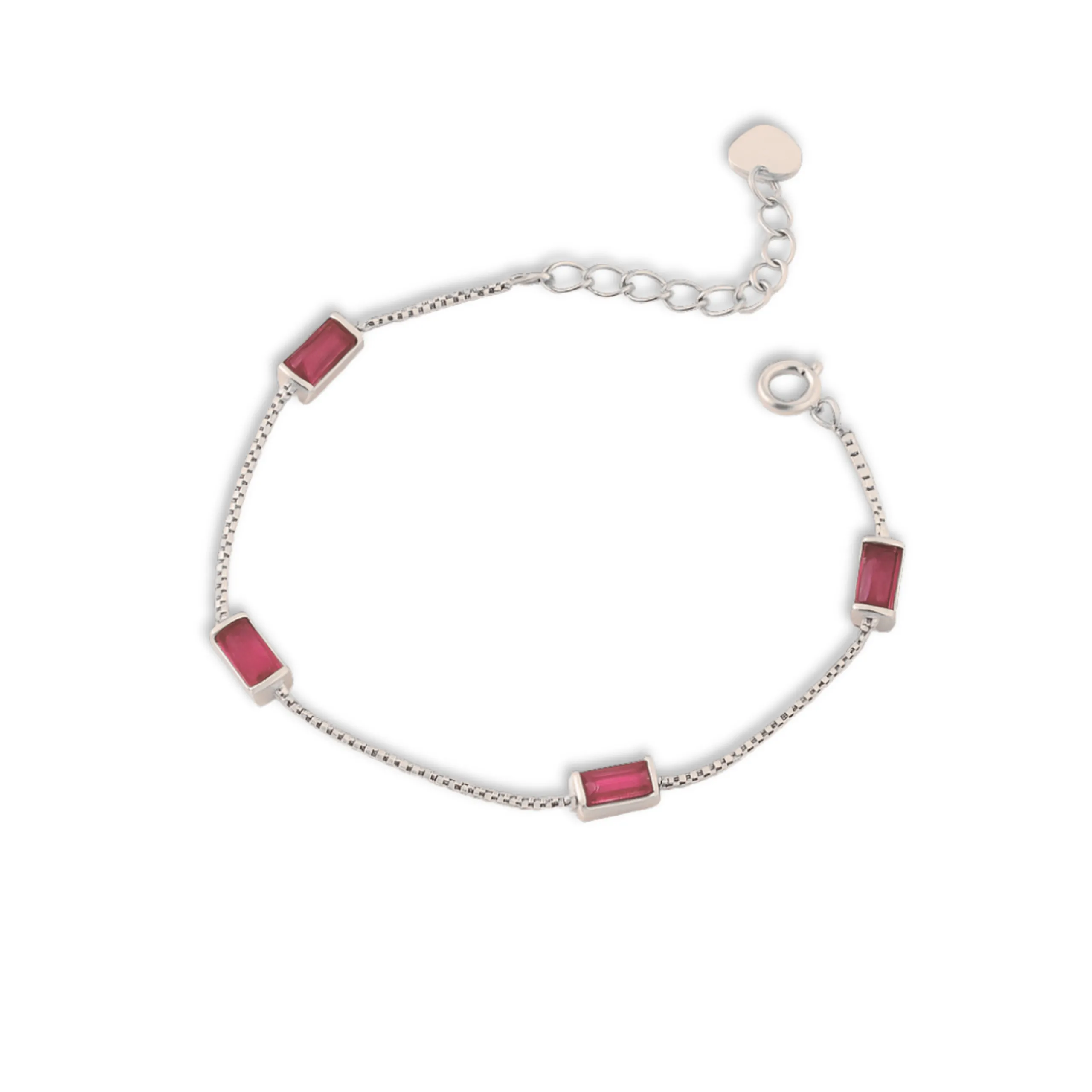 Bracciale con elementi baguette rossi