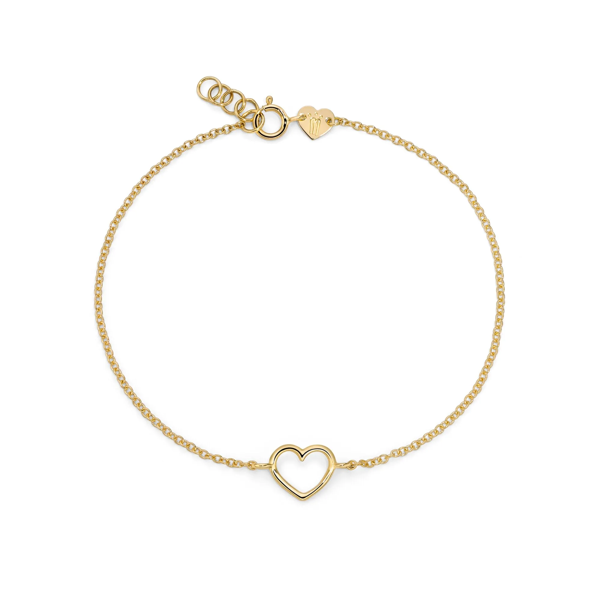 Bracciale catena con cuore piccolo a filo