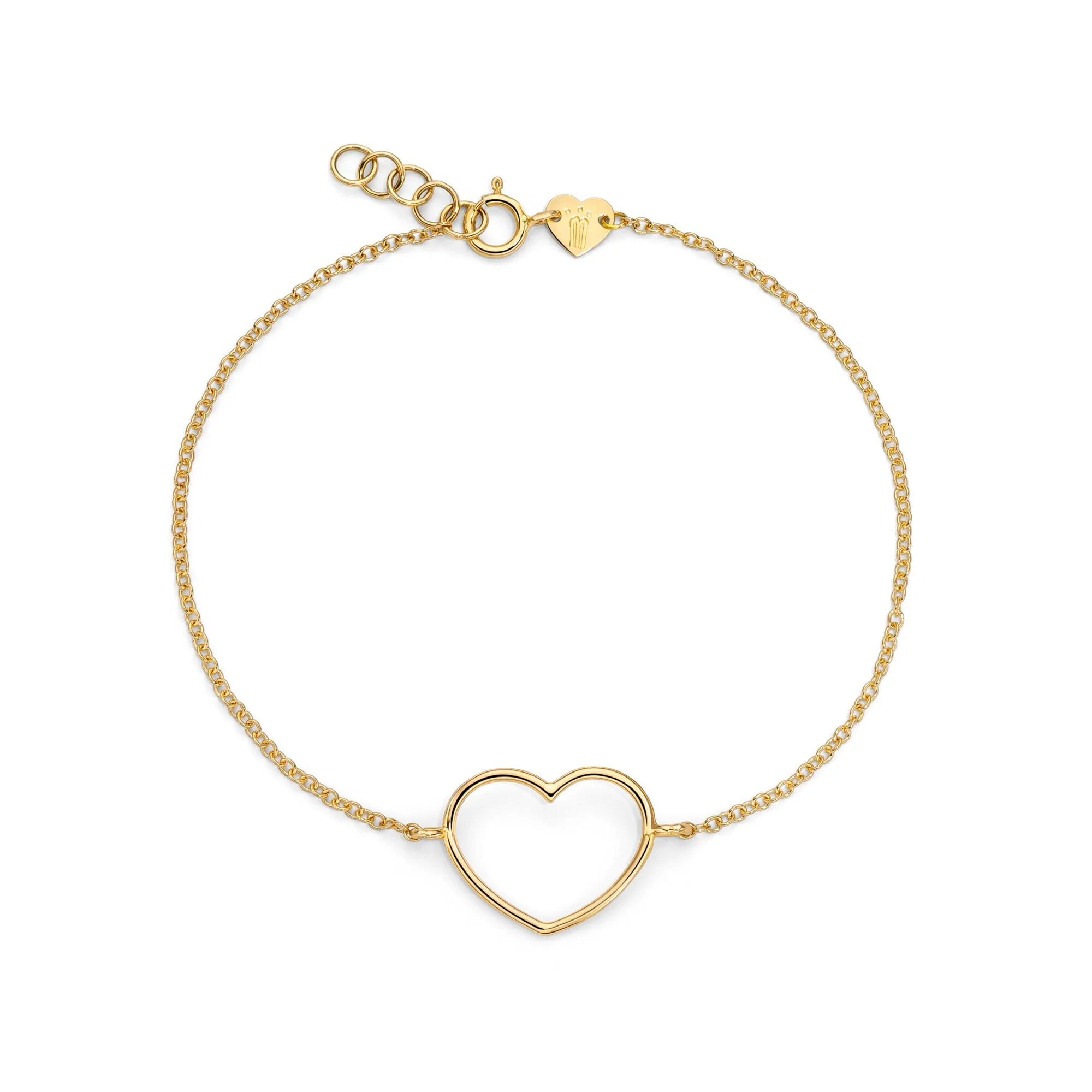 Bracciale catena con cuore grande a filo