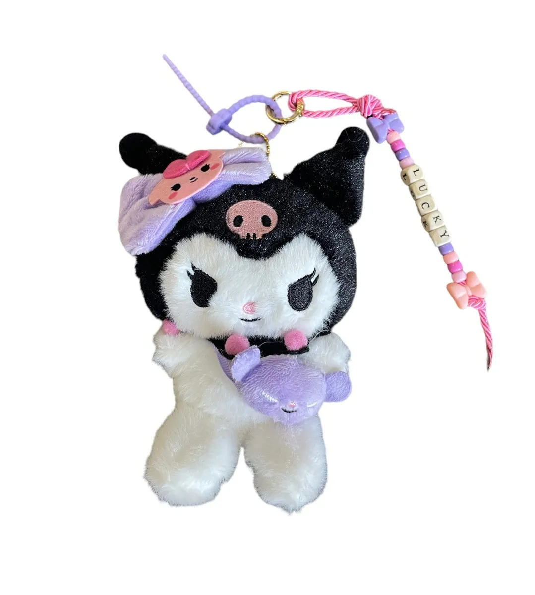 Portachiavi e applique borsa Pimp your Bag Kuromi Bag mostrino  in peluche