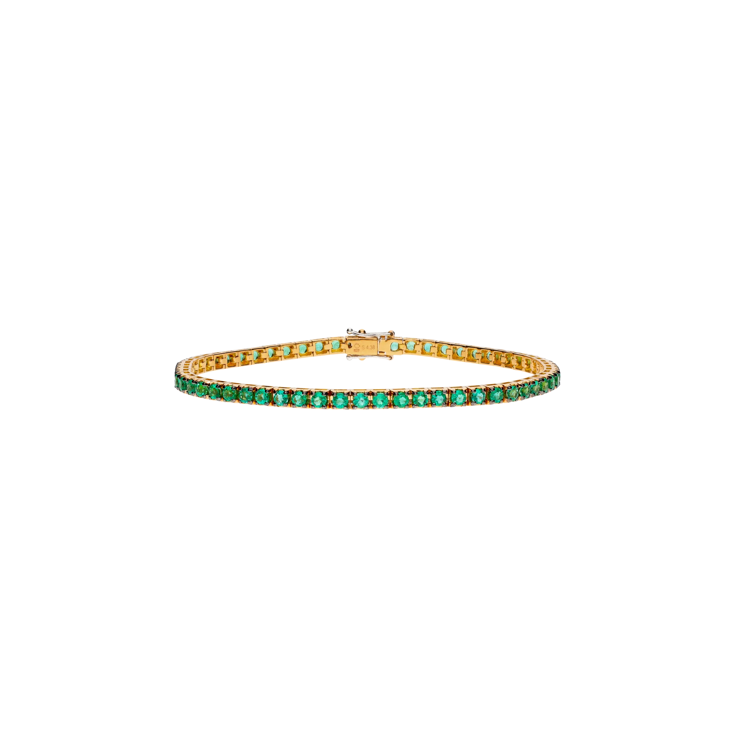 BRACCIALE TENNIS IN ORO ROSA E SMERALDI - 329-L1052-I-U