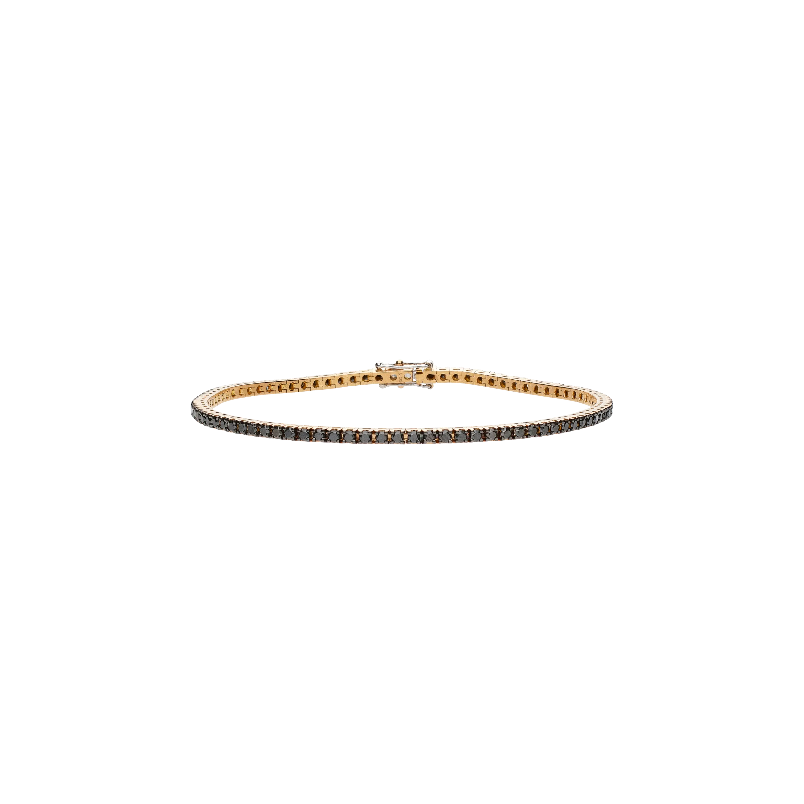 BRACCIALE TENNIS IN ORO ROSA E DIAMANTI NERI - 329-L1051-D-U