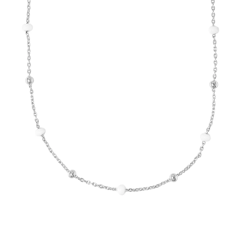 Collana con Perline Argento 925 e Bianche