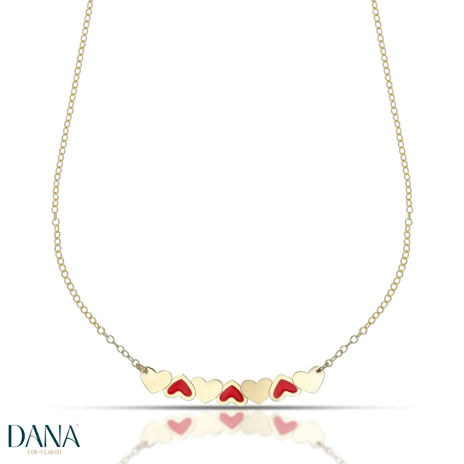 Collana cuori oro 9 carati DANA L'OR 9 CARATI