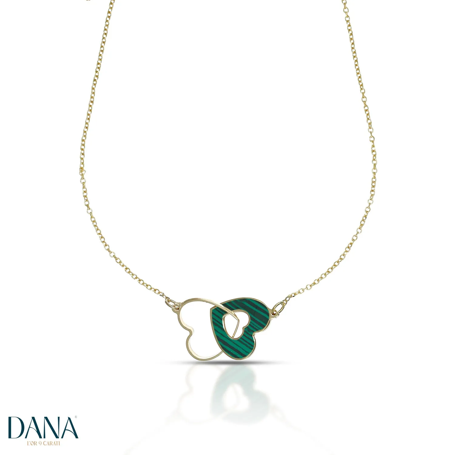 Collana cuore malachite oro 9 carati DANA L'OR 9 CARATI