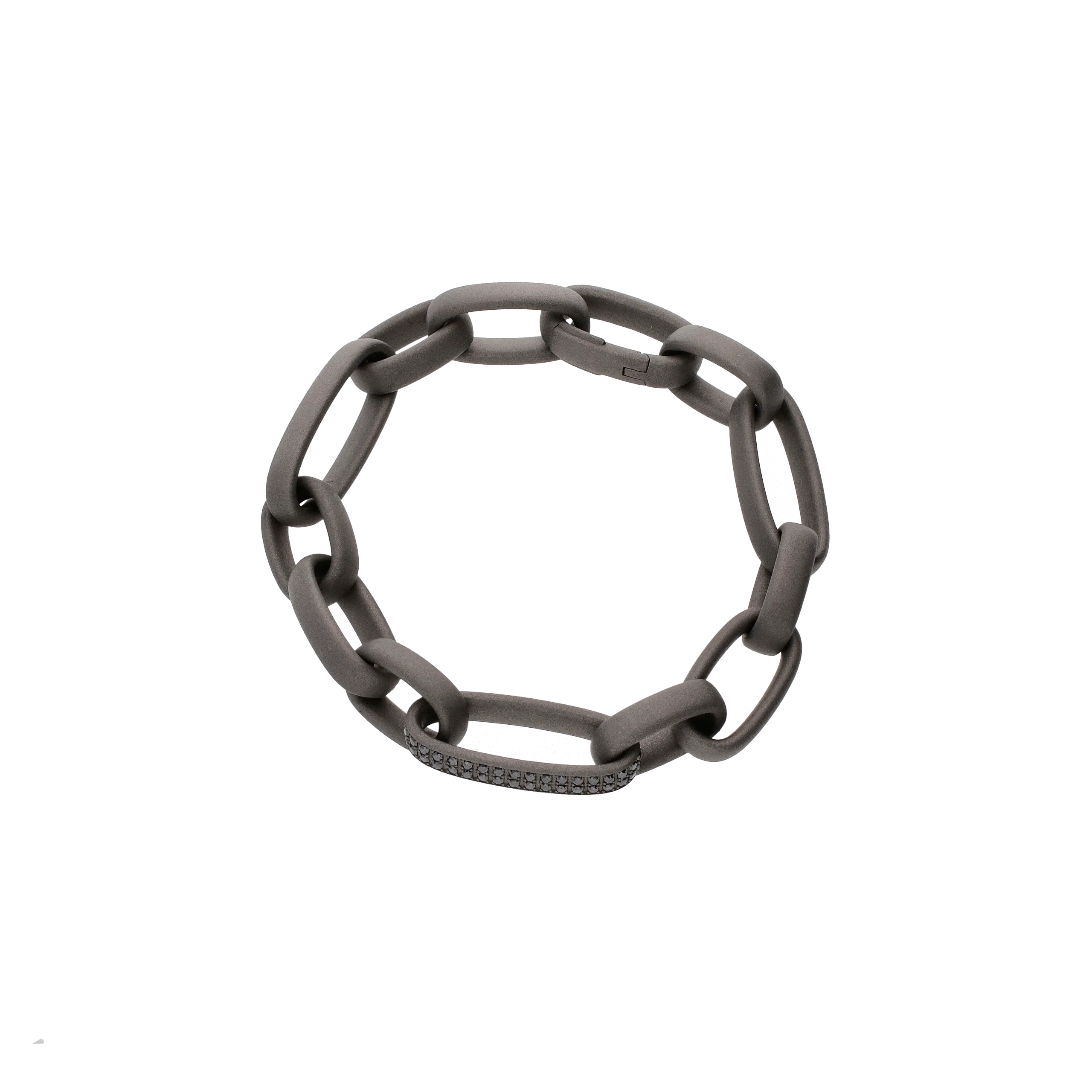 BRACCIALE IN TITANIO SABBIATO  E DIAMANTI BLACK - CBR1DBK