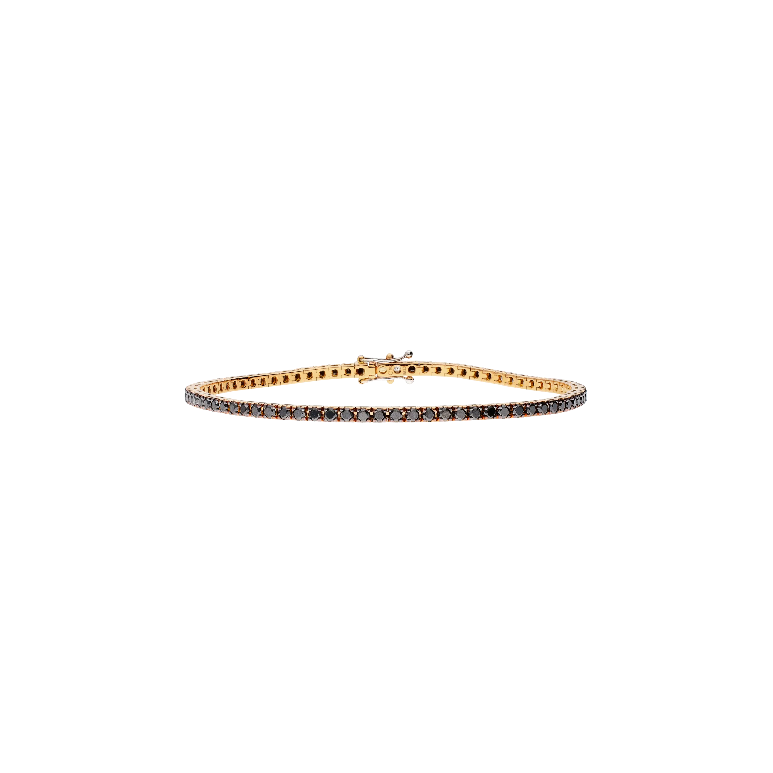 BRACCIALE TENNIS IN ORO ROSA E DIAMANTI NERI - 329-L1051-E-U
