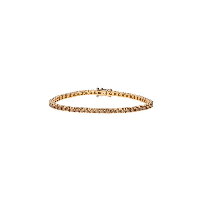 BRACCIALE TENNIS IN ORO ROSA CON DIAMANTI BROWN - 329-PRE-G