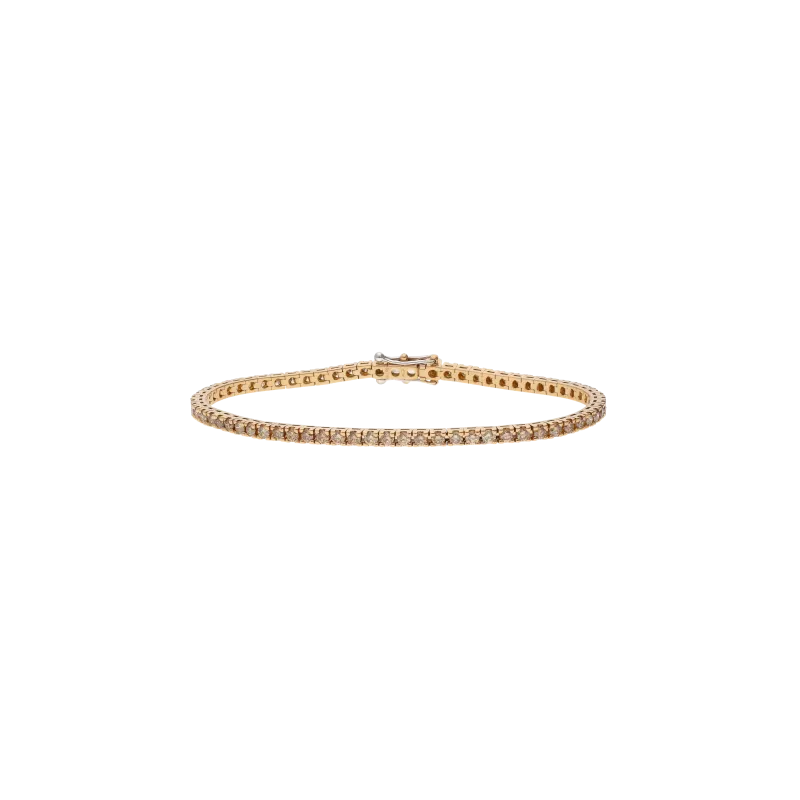 BRACCIALE TENNIS IN ORO ROSA CON DIAMANTI BROWN - 329-PRE-E