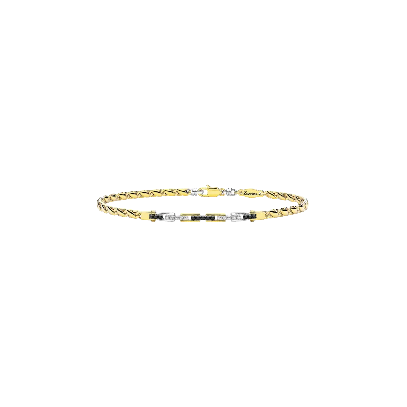 BRACCIALE ZANCAN IN ORO GIALLO 18KT CON DIAMANTI BIANCHI E DIAMANTI NERI - UB127GB