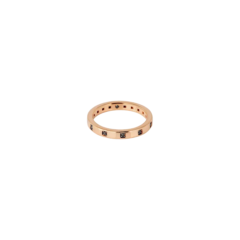 VERETTA GOLD IN ORO ROSSO 9KT CON DIAMANTI BLACK - MINAN10BRGFE9KT