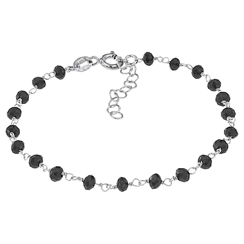 Cavigliera Argento e Pietre Nere