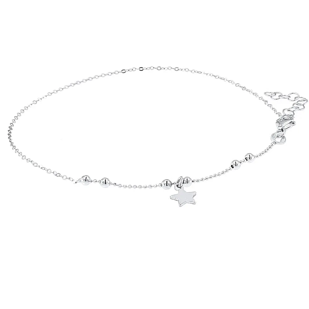 Cavigliera in Argento con Stellina Pendente
