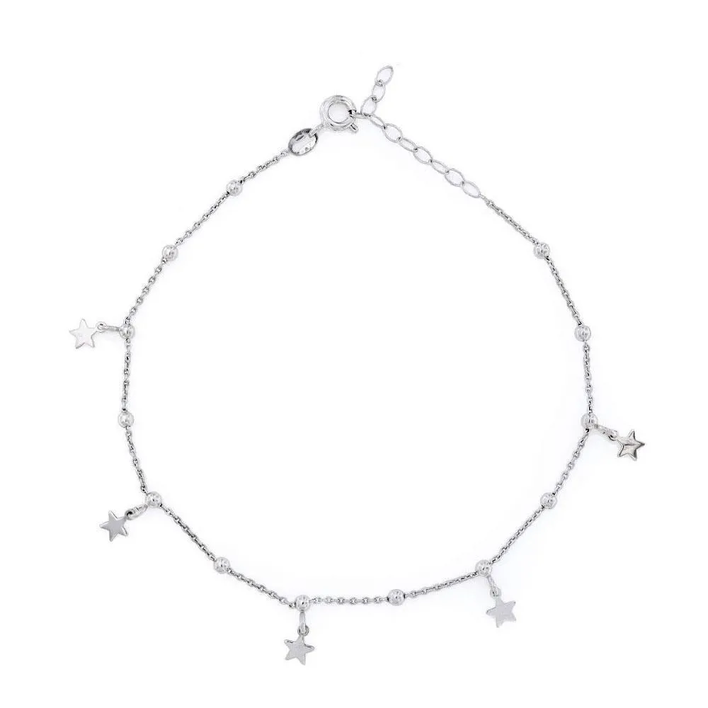 Cavigliera con Stelline Pendenti Argento