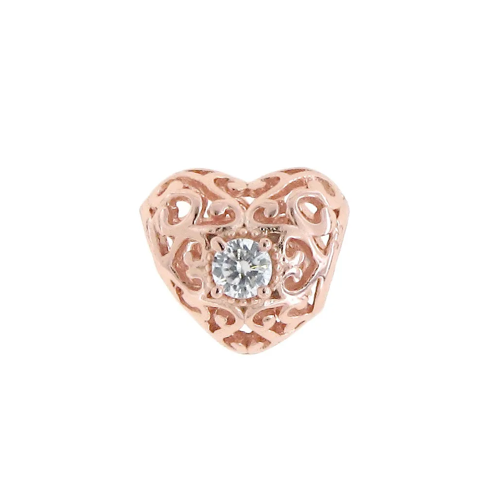 Charm Cuore diamante openwork