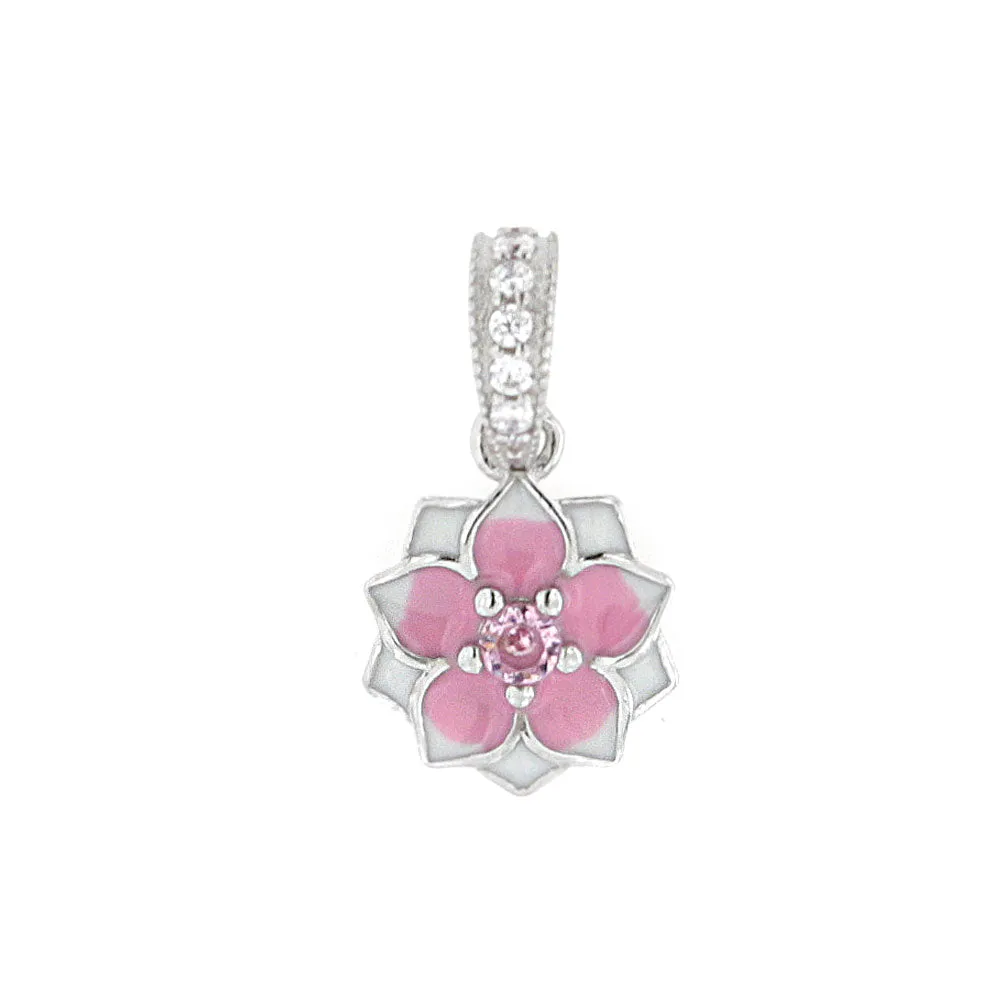 Charm pendente Fiore rosa