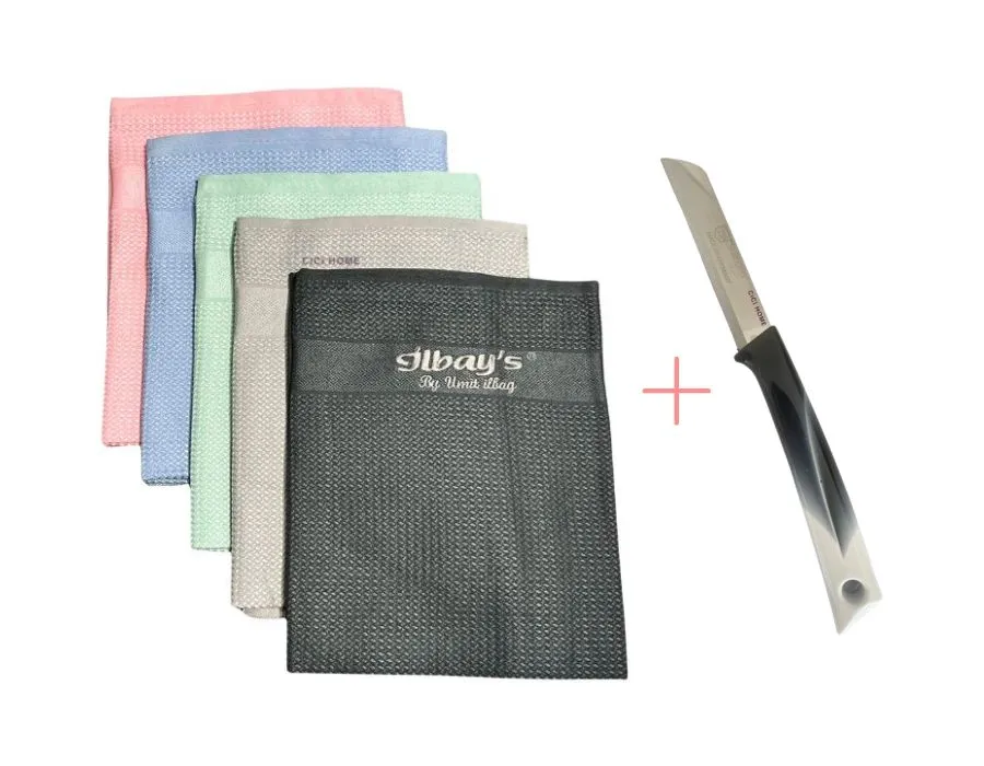 CiCi HOME Ilbays Aktion 5 Tücher + 1 Solingen Messer Geschenkt