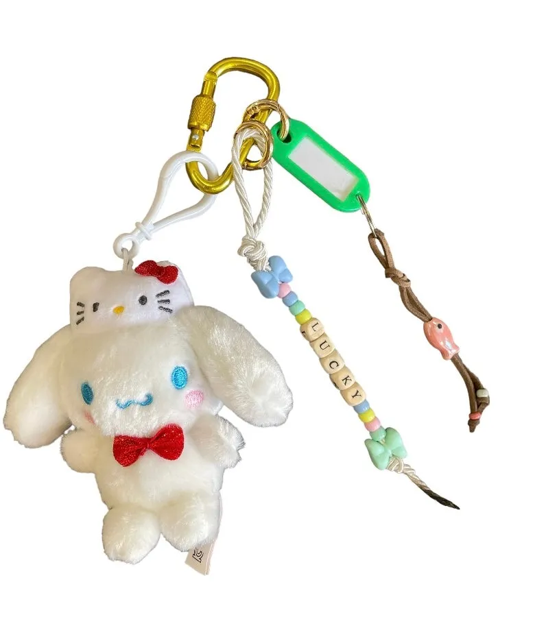 Portachiavi e applique borsa Pimp your Bag Cinnamorol Hallo kitty in peluche 50 esimo