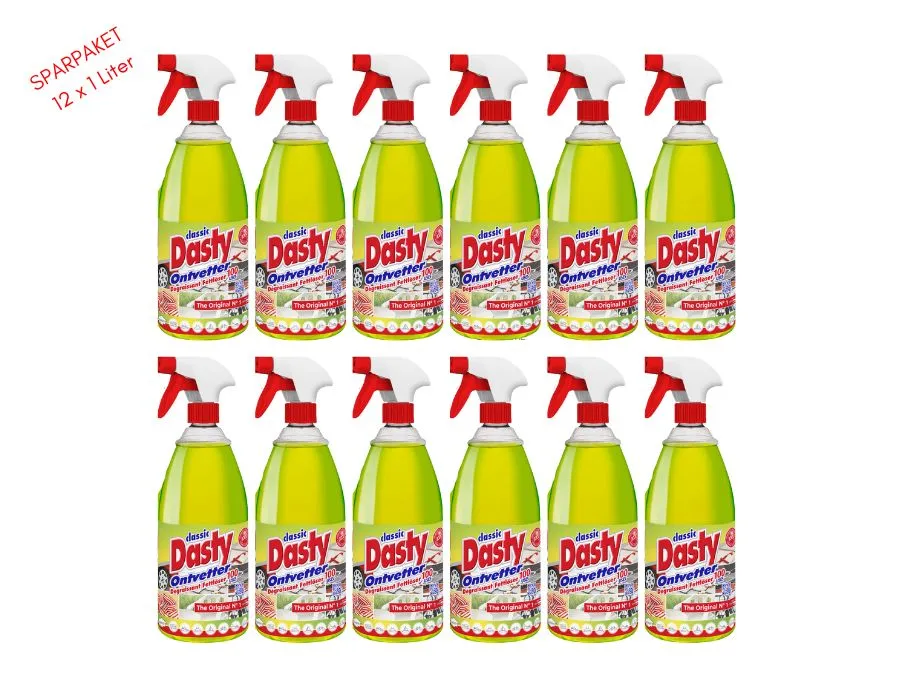 SPARPAKET DASTY Classic Fettlöser 12 Stück 1 Liter Reinigungsmittel Entfetter