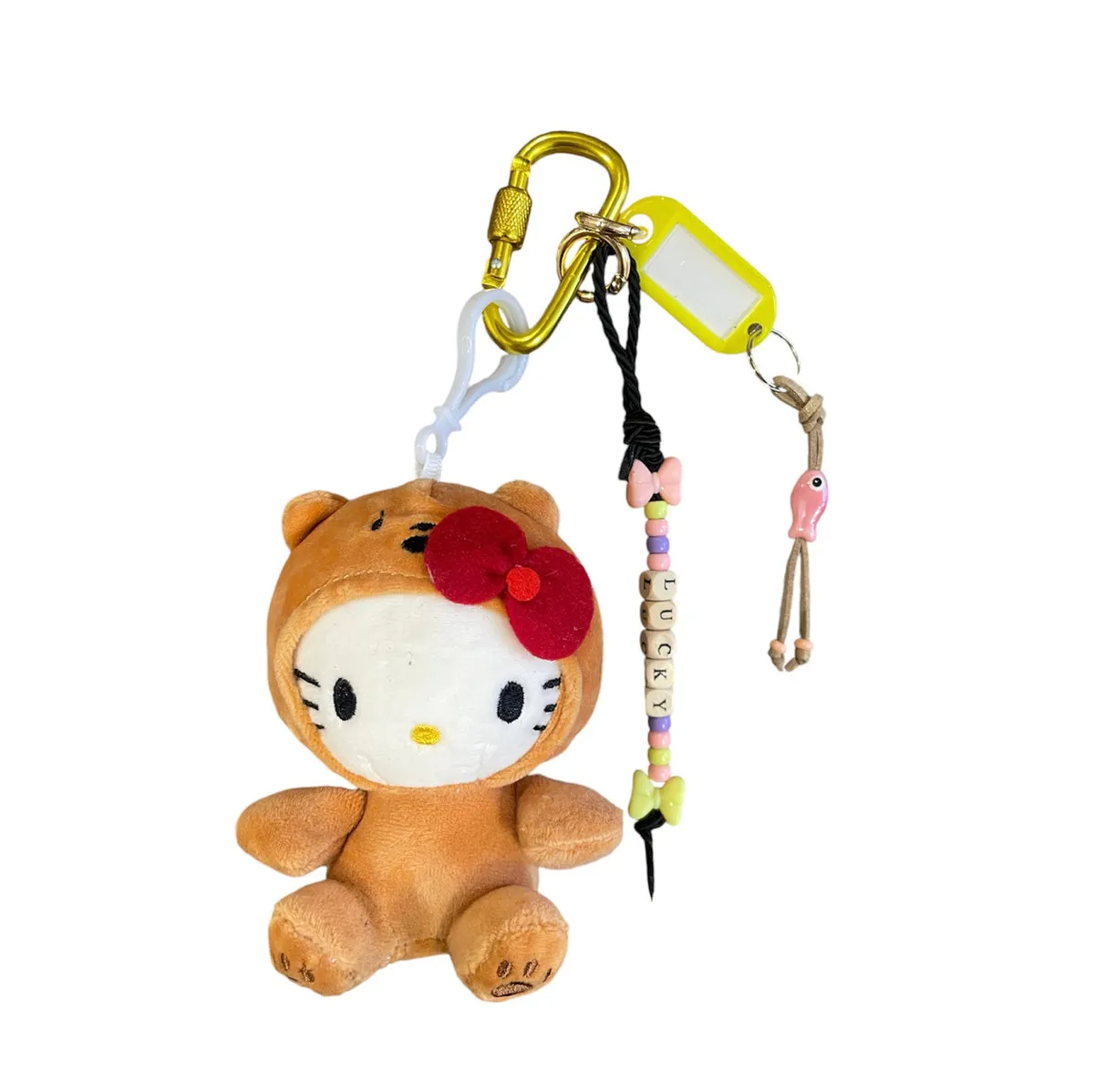 Portachiavi e applique borsa Pimp your Bag Hallo kitty orsacchiotto marrone in peluche