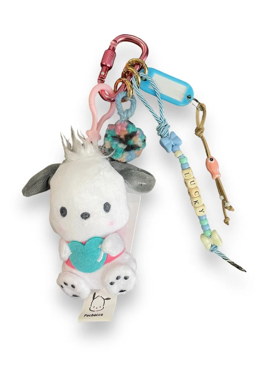 Portachiavi applique e charms per borsa Pochacco corazon in peluche Pimp your Bag