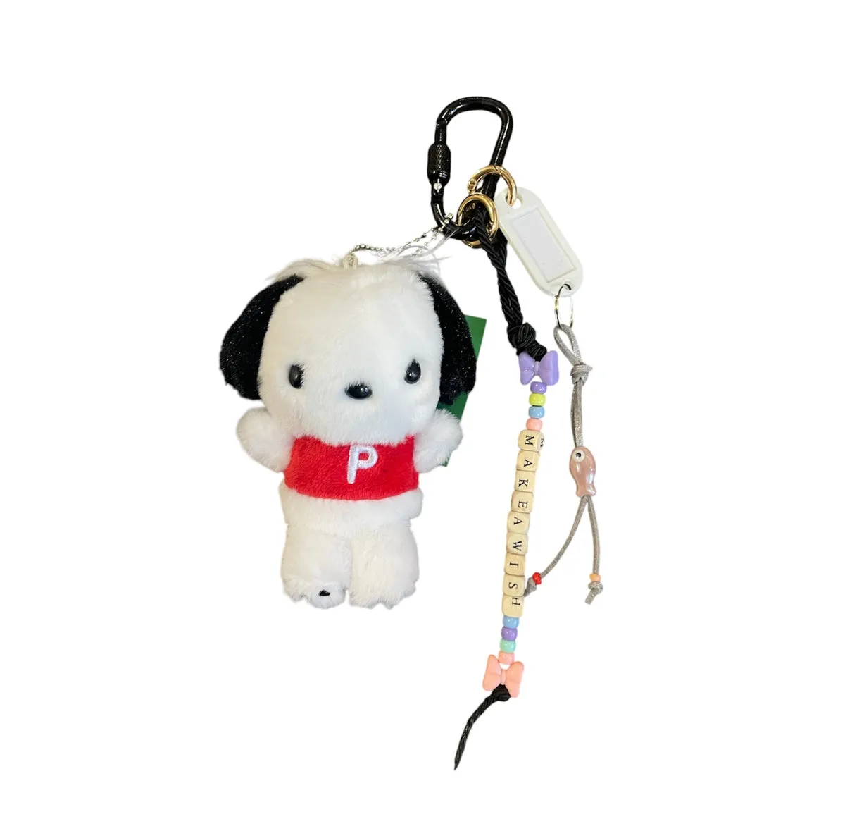 Portachiavi e applique borsa Pimp your Bag Pochacco tshirt rossa  in peluche